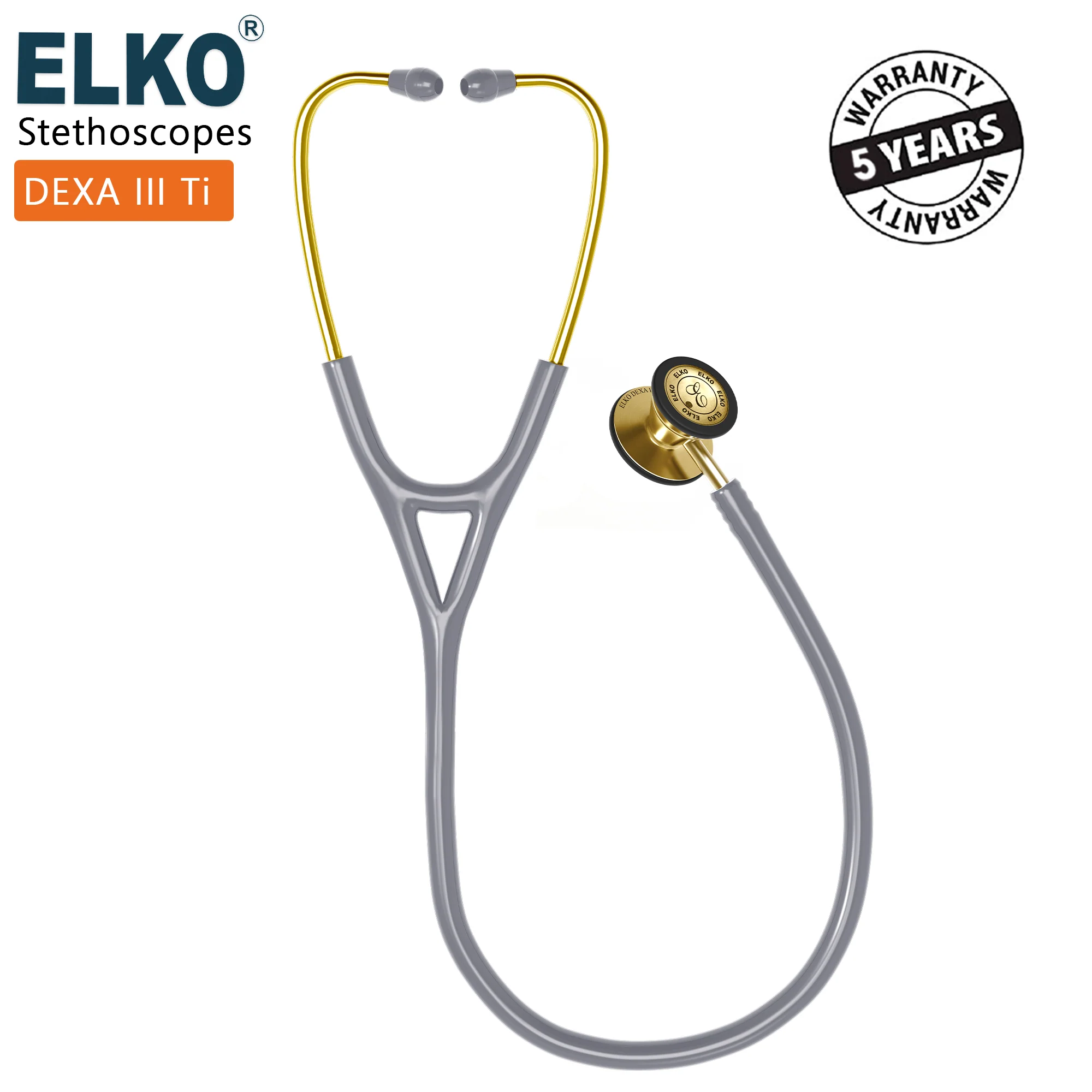 ELKO DEXA III Ti Titanium Stethoscopes- Gold Edition - Image 32