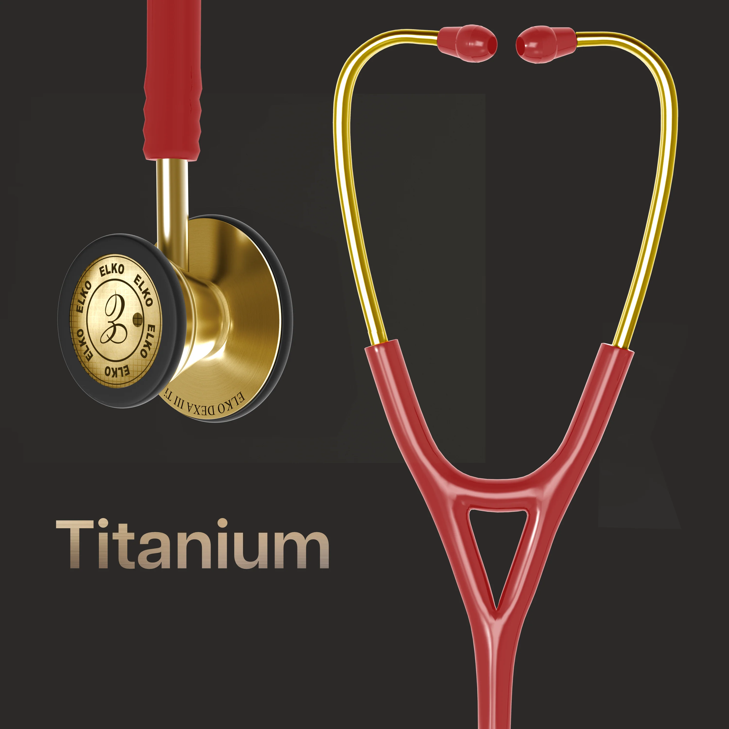 ELKO DEXA III Ti Titanium Stethoscopes- Gold Edition - Image 33