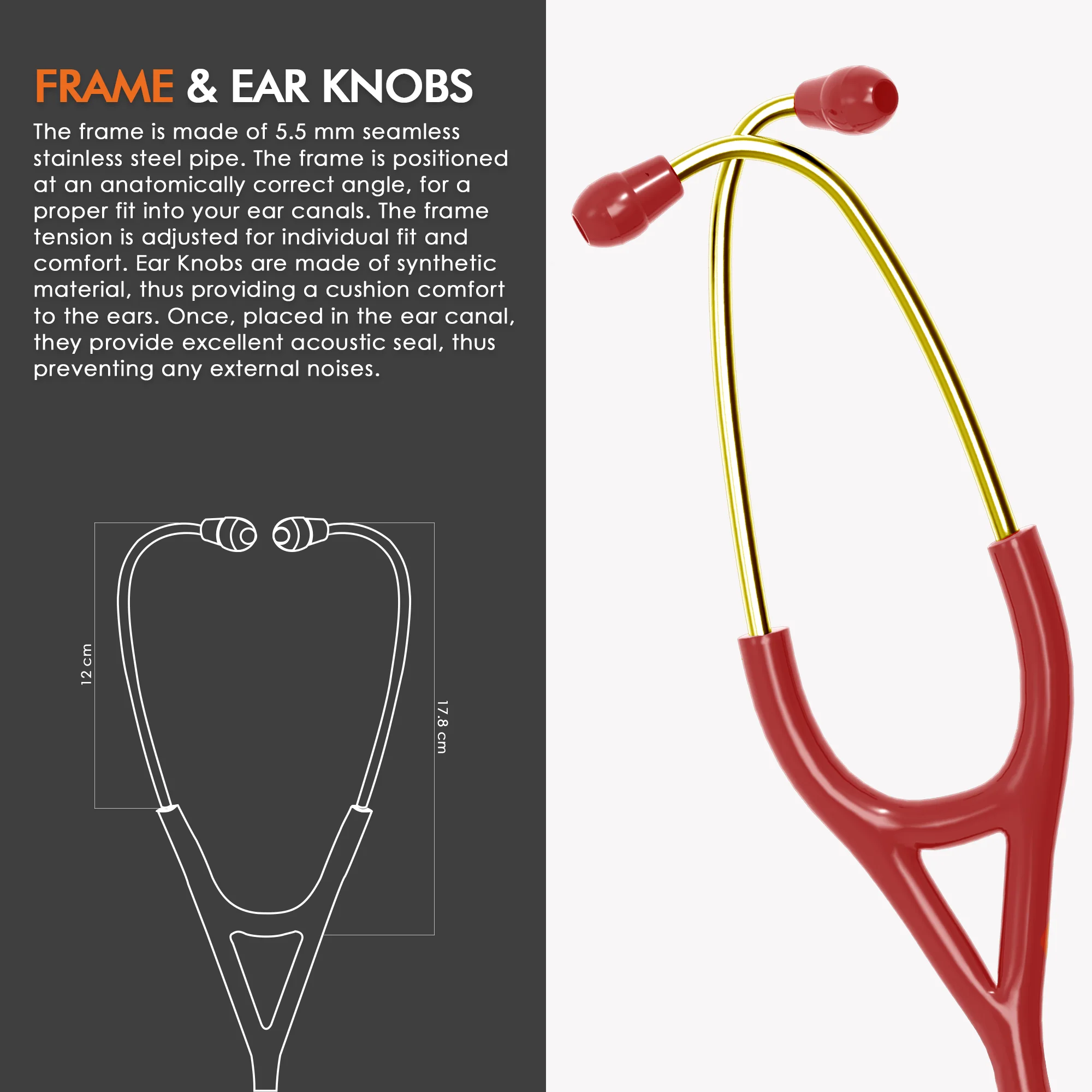 ELKO DEXA III Ti Titanium Stethoscopes- Gold Edition - Image 37
