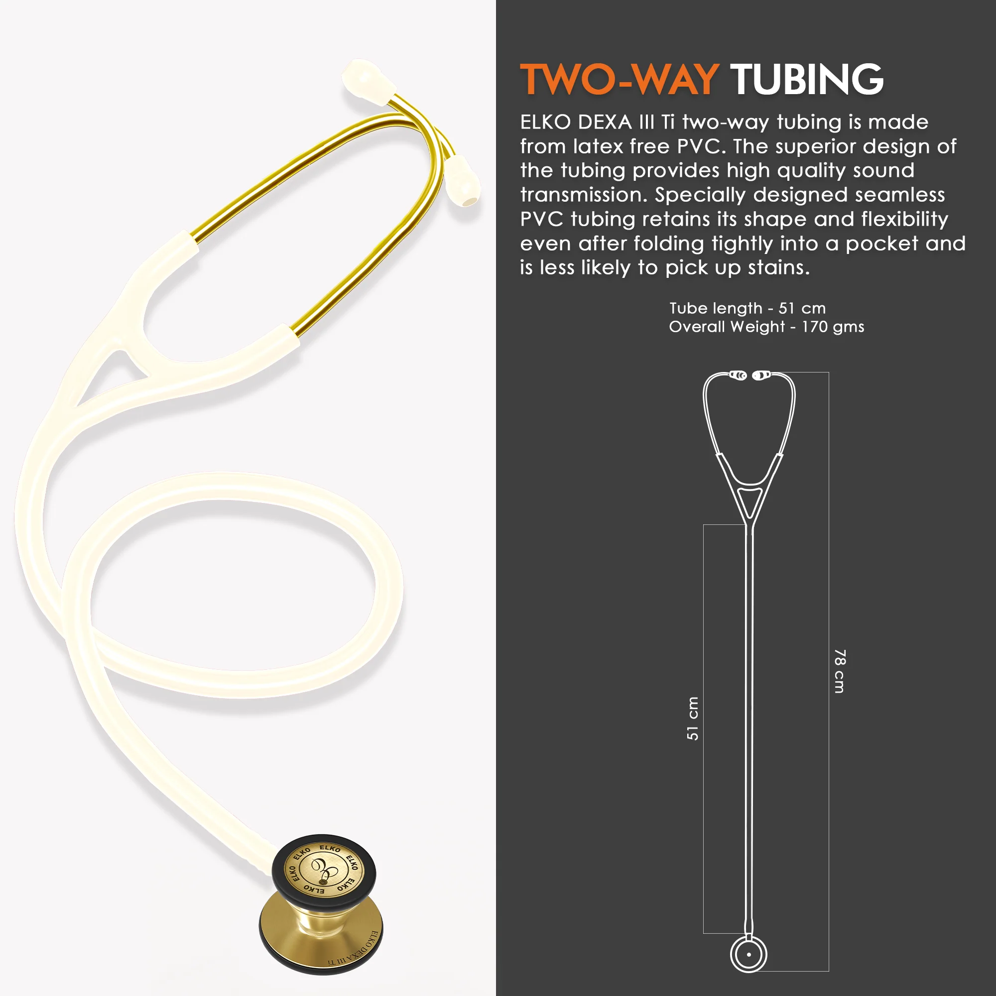 ELKO DEXA III Ti Titanium Stethoscopes- Gold Edition - Image 44