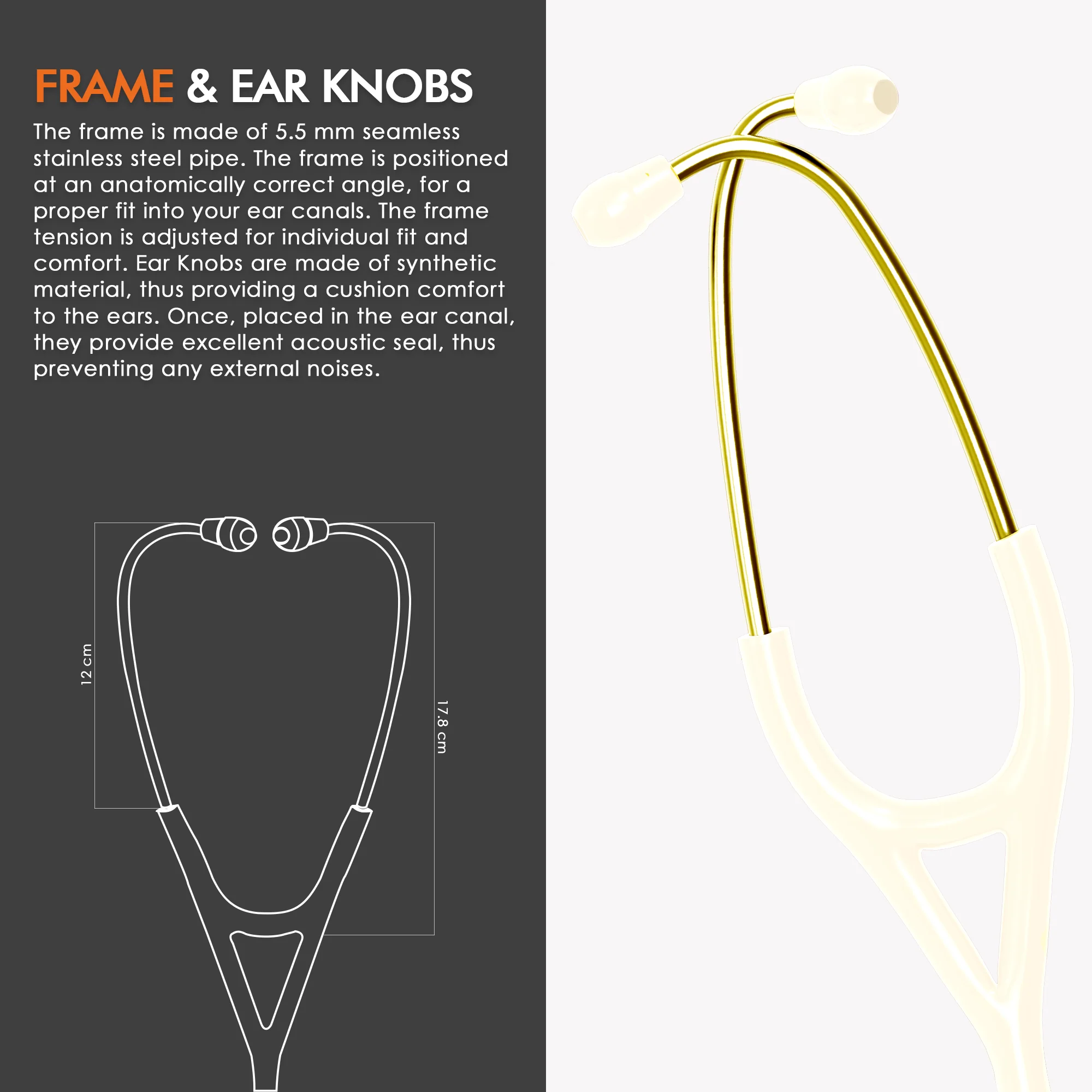 ELKO DEXA III Ti Titanium Stethoscopes- Gold Edition - Image 45