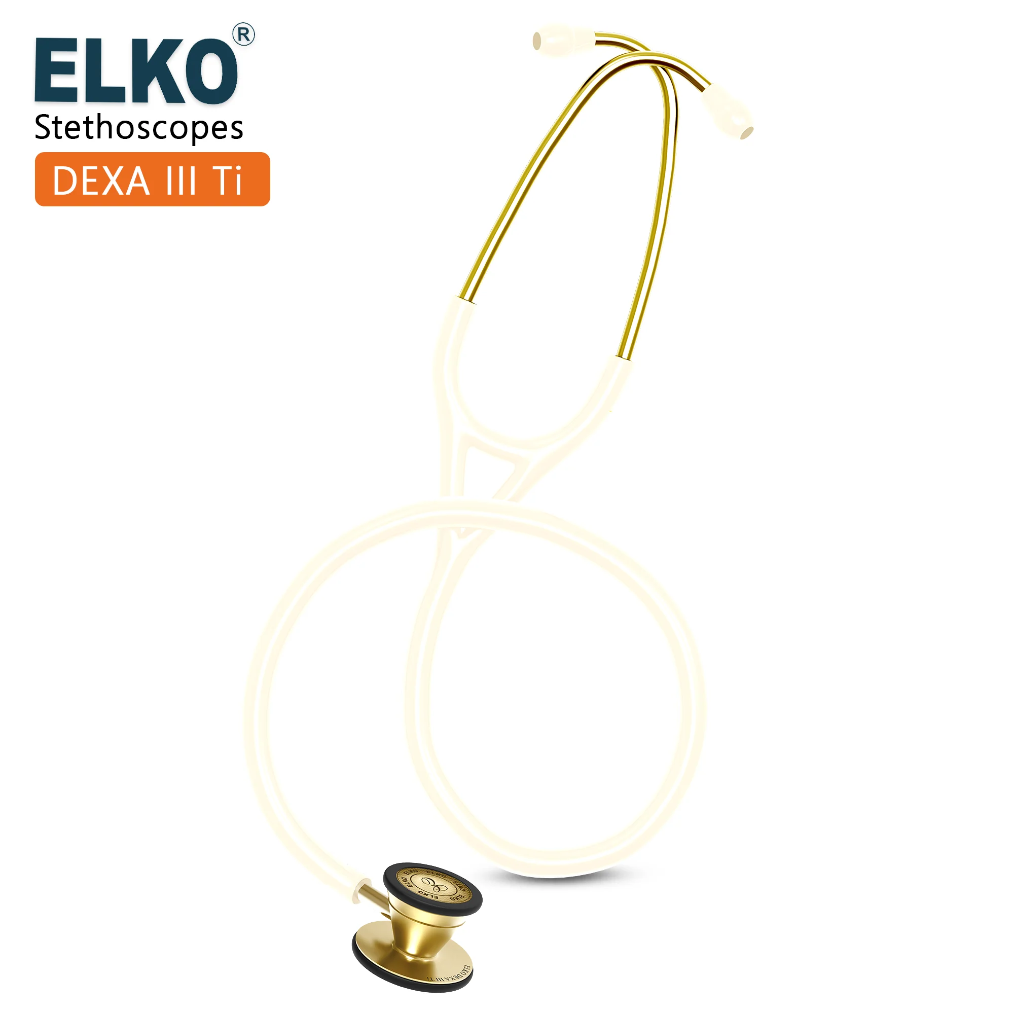 ELKO DEXA III Ti Titanium Stethoscopes- Gold Edition - Image 47