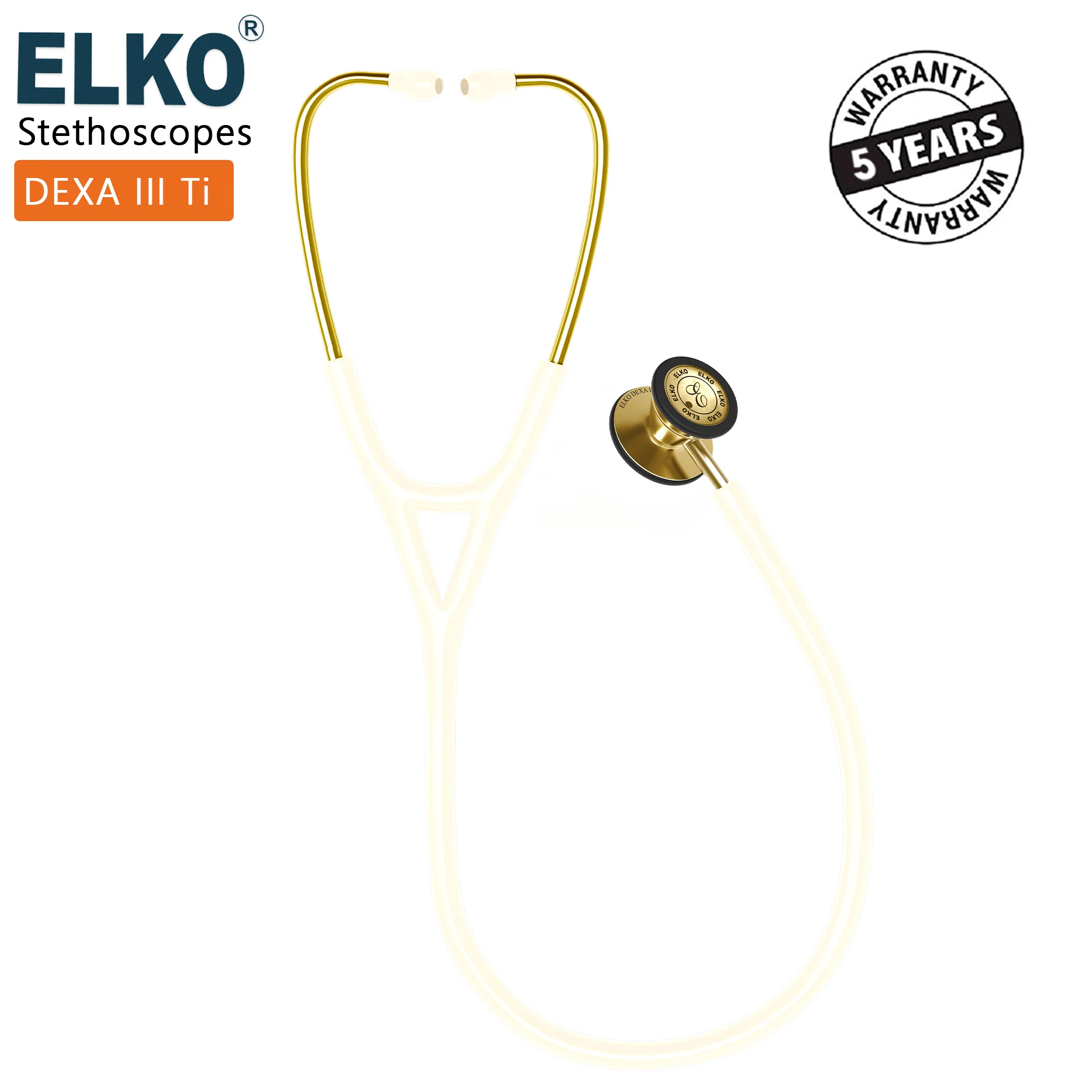 ELKO DEXA III Ti Titanium Stethoscopes- Gold Edition - Image 48