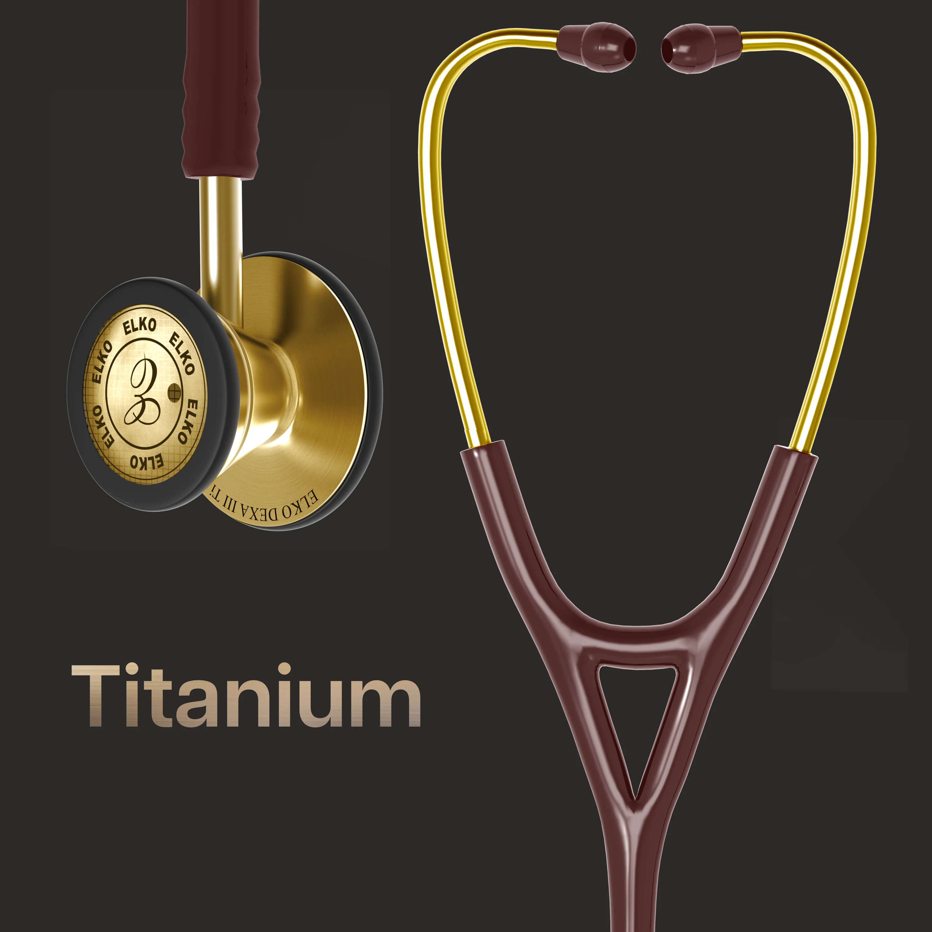 ELKO DEXA III Ti Titanium Stethoscopes- Gold Edition - Image 49