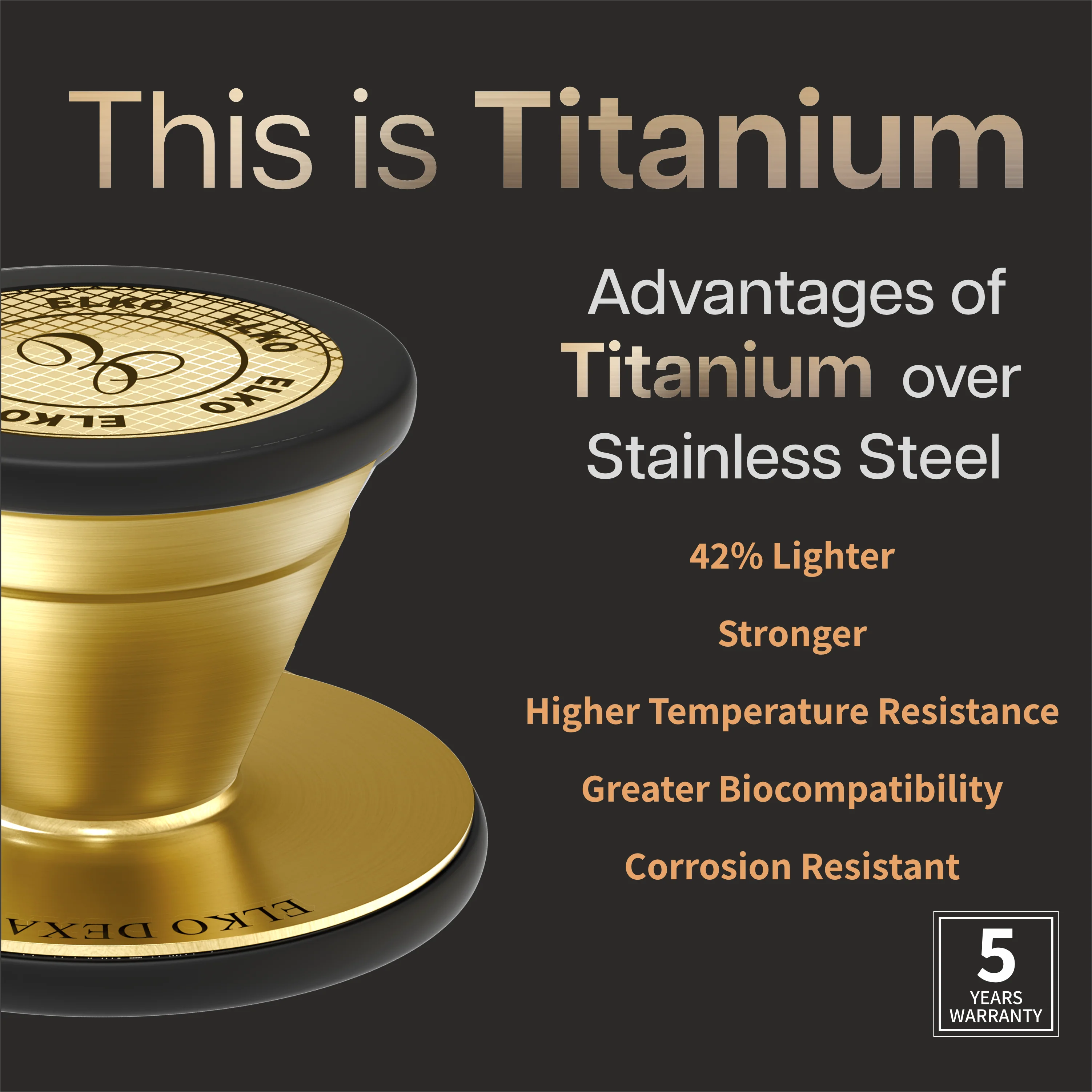 ELKO DEXA III Ti Titanium Stethoscopes- Gold Edition - Image 50