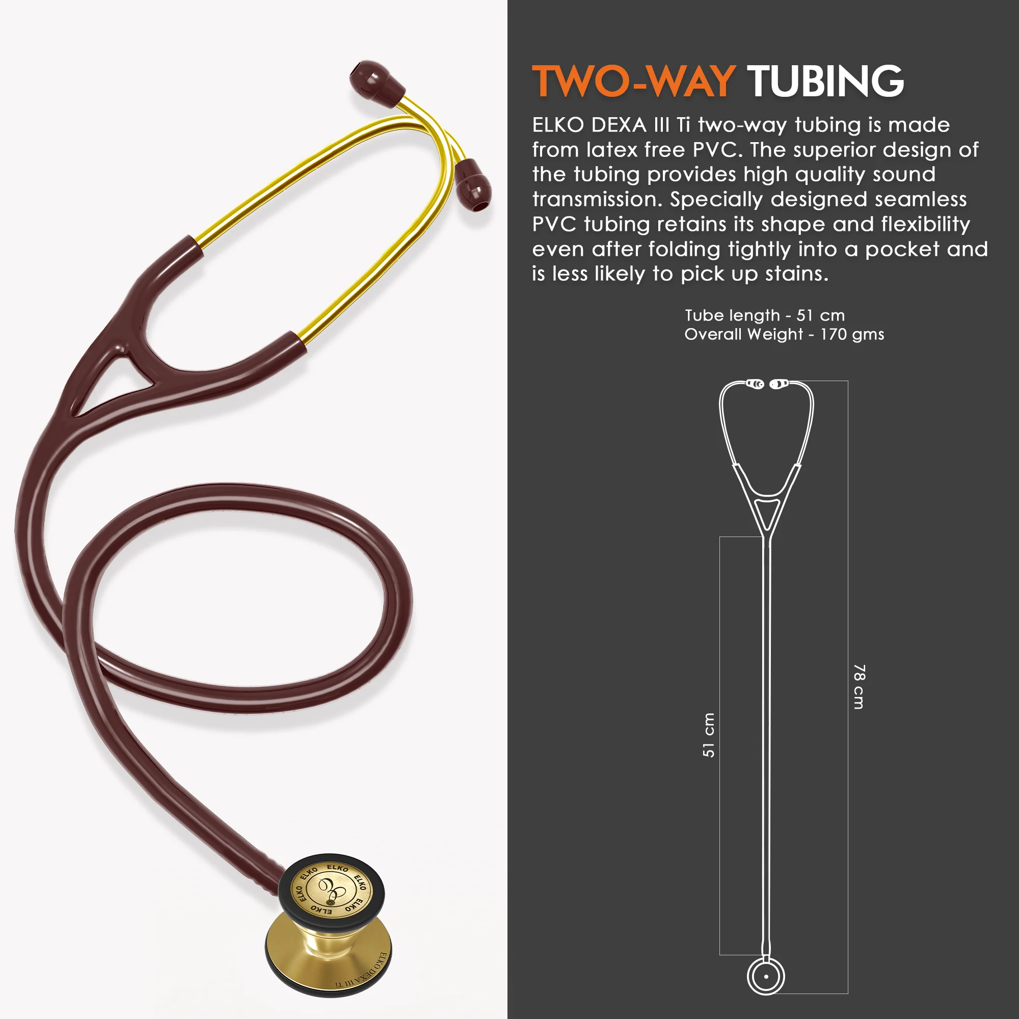 ELKO DEXA III Ti Titanium Stethoscopes- Gold Edition - Image 52