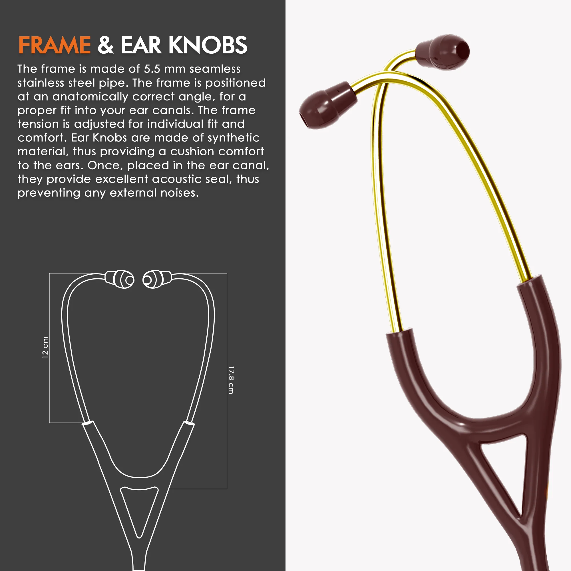 ELKO DEXA III Ti Titanium Stethoscopes- Gold Edition - Image 53