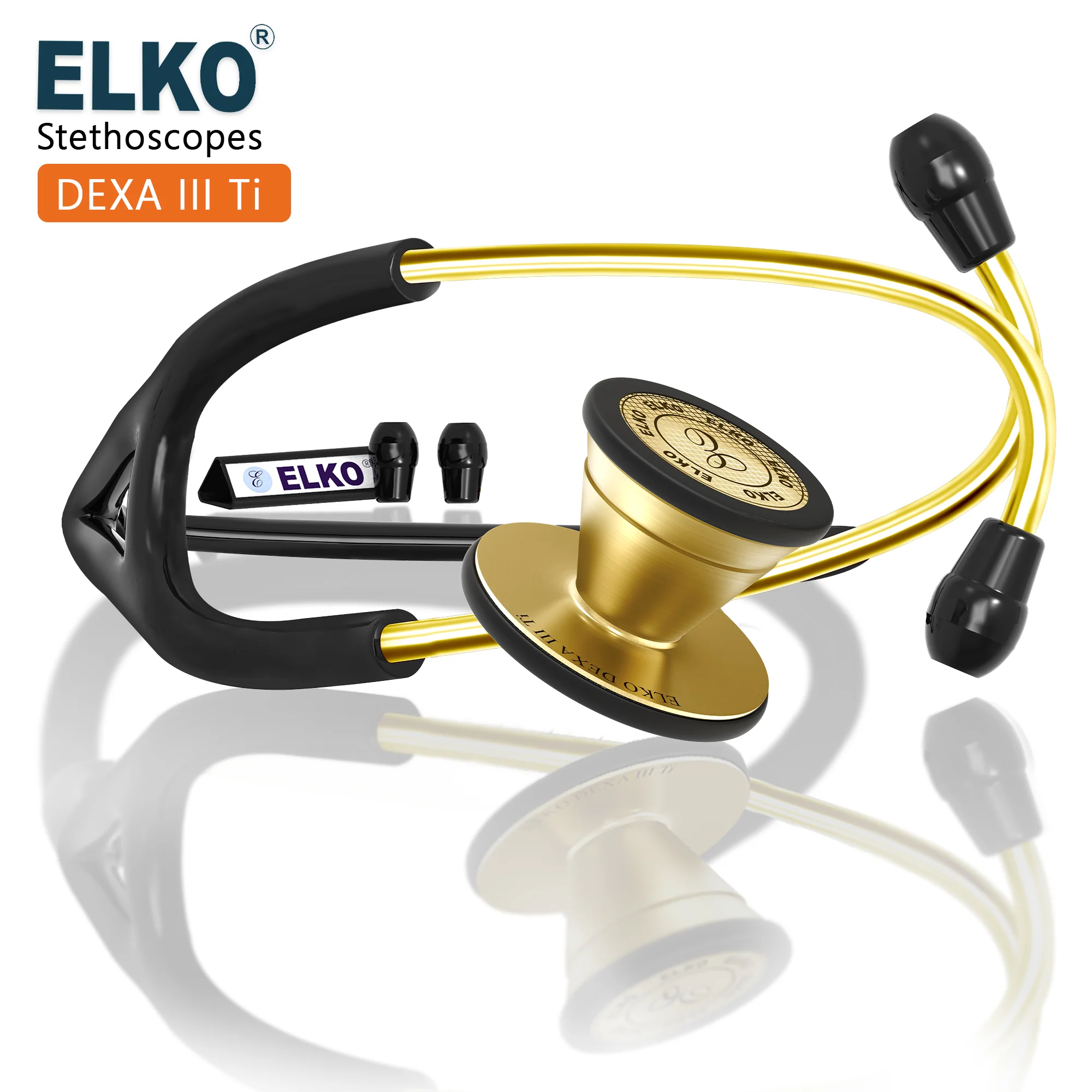 ELKO DEXA III Ti Titanium Stethoscopes- Gold Edition - Image 6