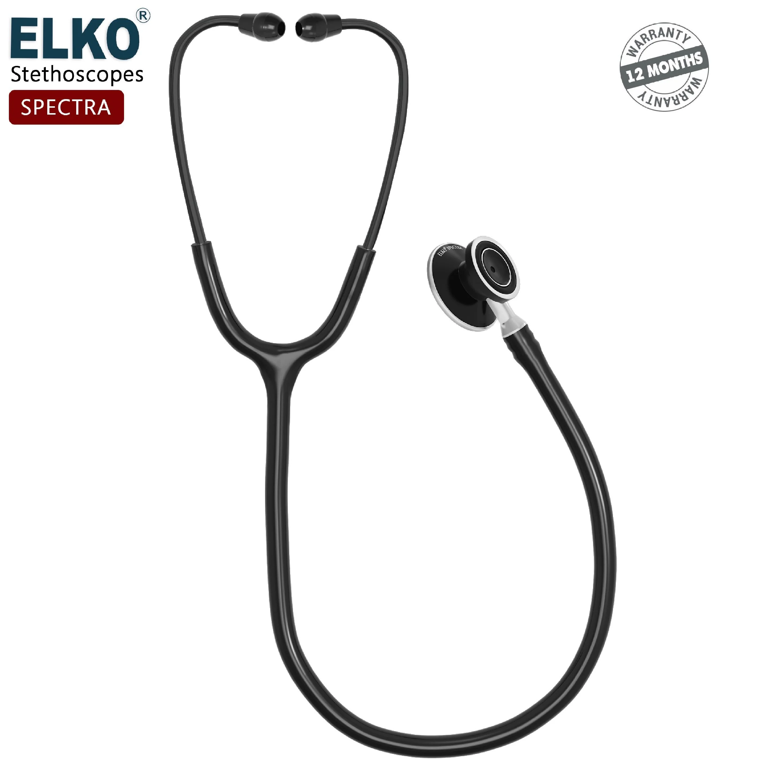 ELKO SPECTRA Aluminium Head Stethoscope-Black Edition - Image 3