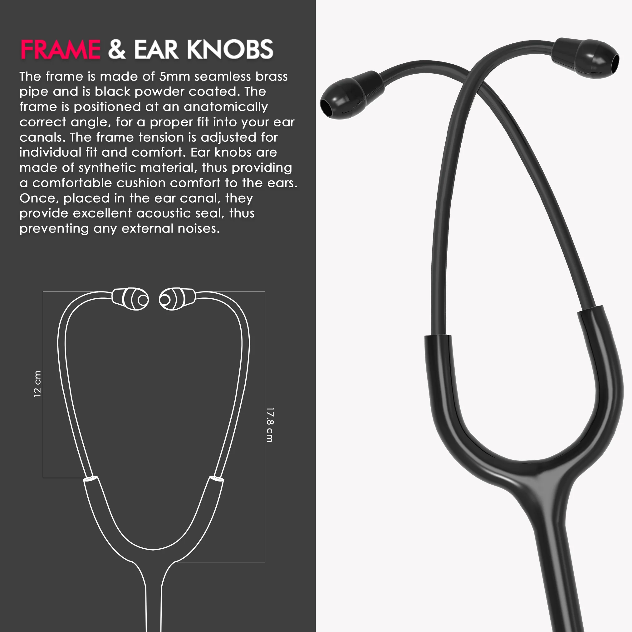 ELKO SPECTRA Aluminium Head Stethoscope-Black Edition - Image 6