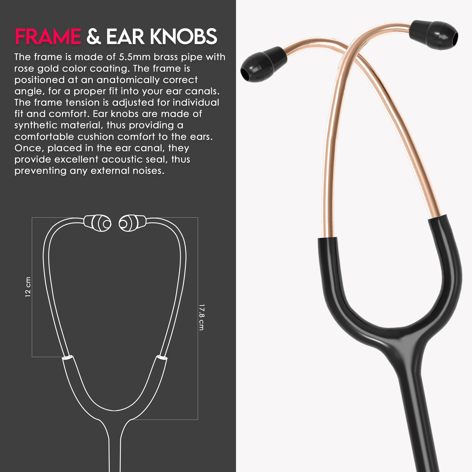 ELKO Magna-Plus Brass Single Head Stethoscope - Image 4