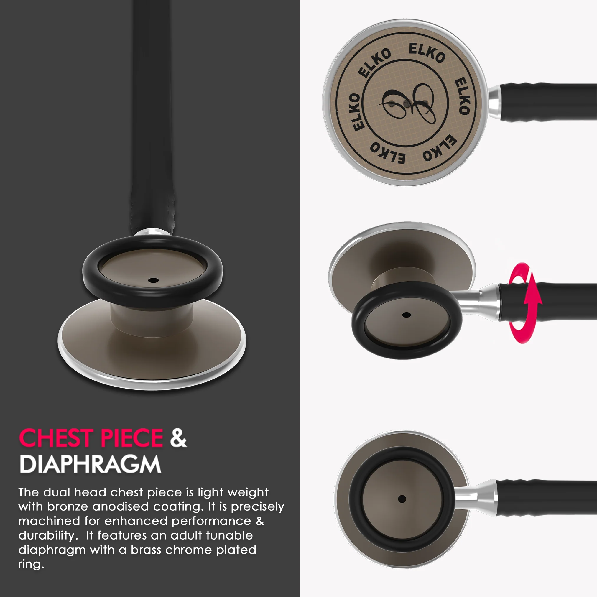 ELKO Aluminium Head Stethoscope-Bronze Edition - Image 7