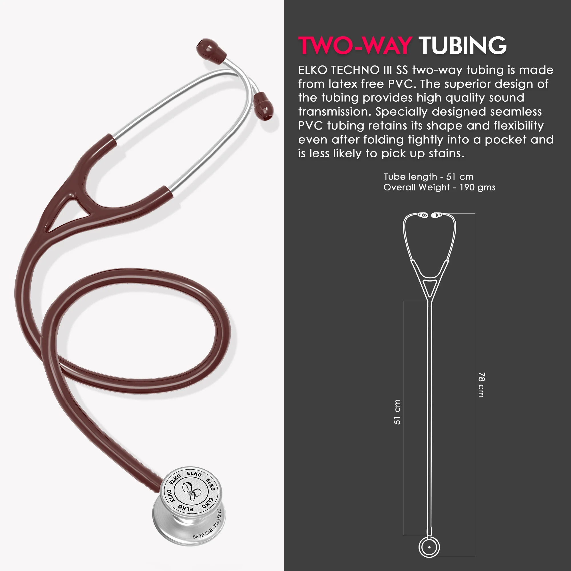 ELKO TECHNO III SS Stainless Steel Stethoscope - Image 18