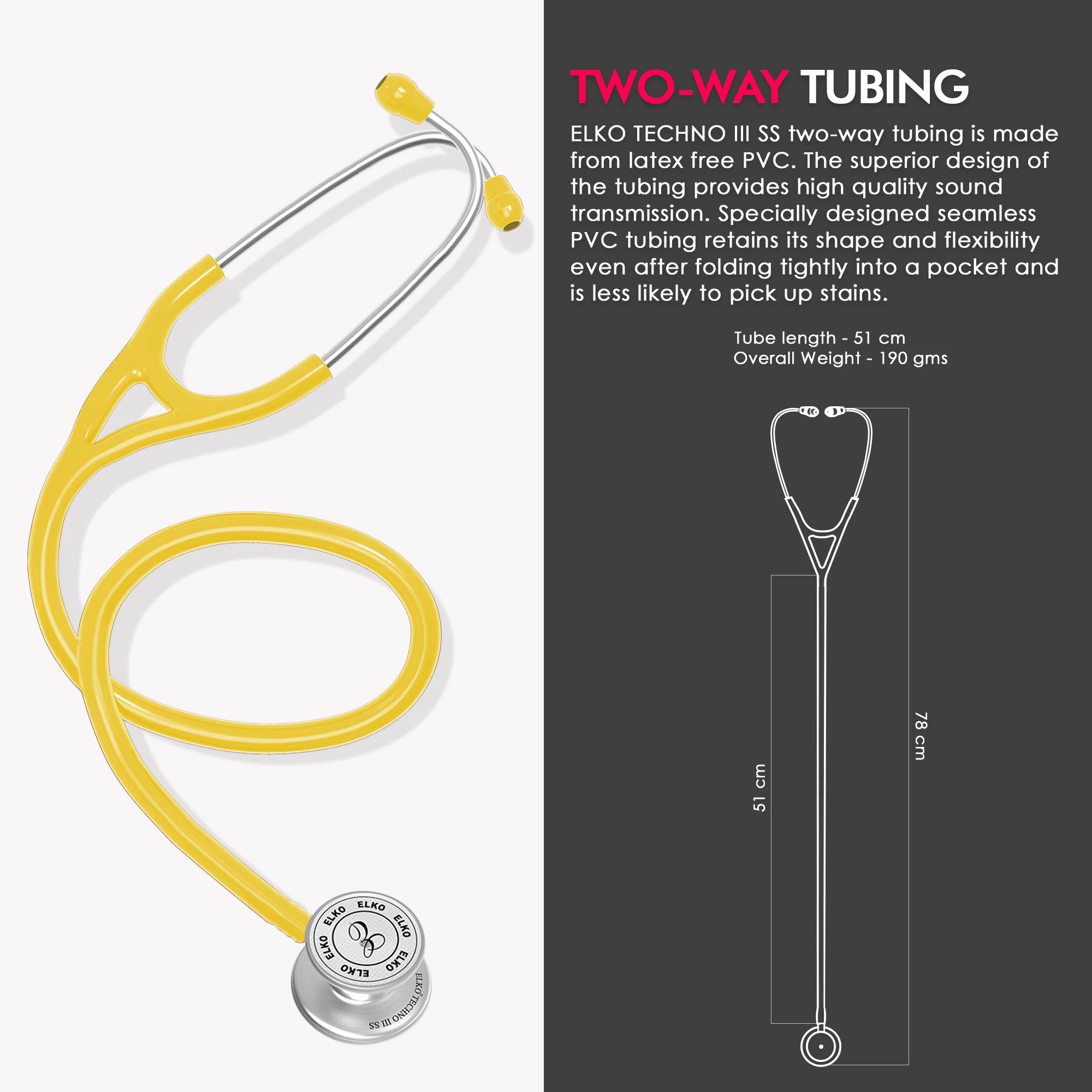 ELKO TECHNO III SS Stainless Steel Stethoscope - Image 48