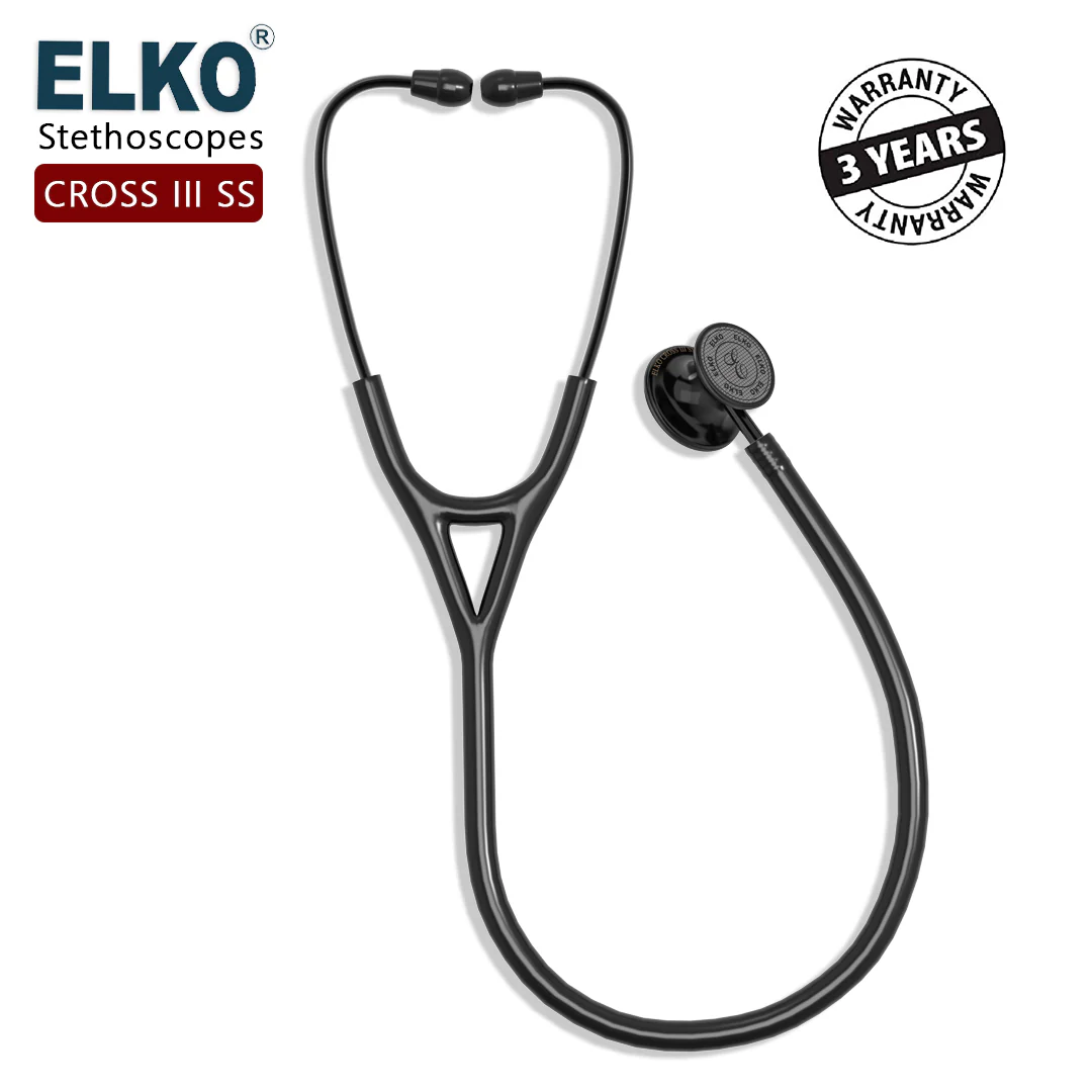 ELKO CROSS III SS Stainless Steel Stethoscope - Black Edition - Image 10