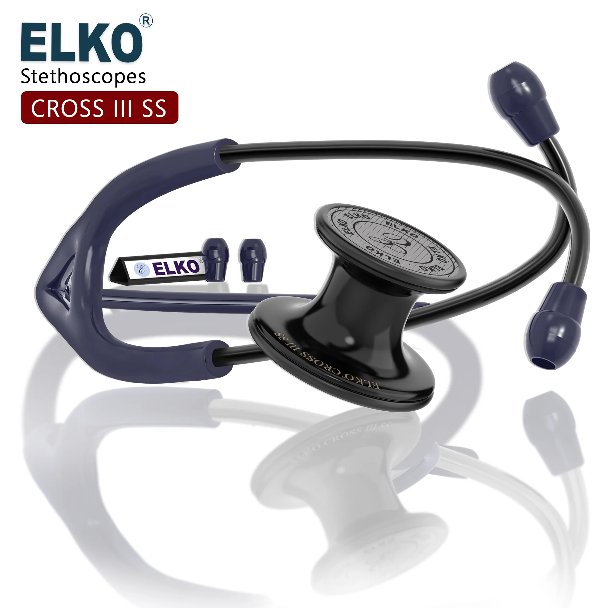 ELKO CROSS III SS Stainless Steel Stethoscope - Black Edition - Image 11