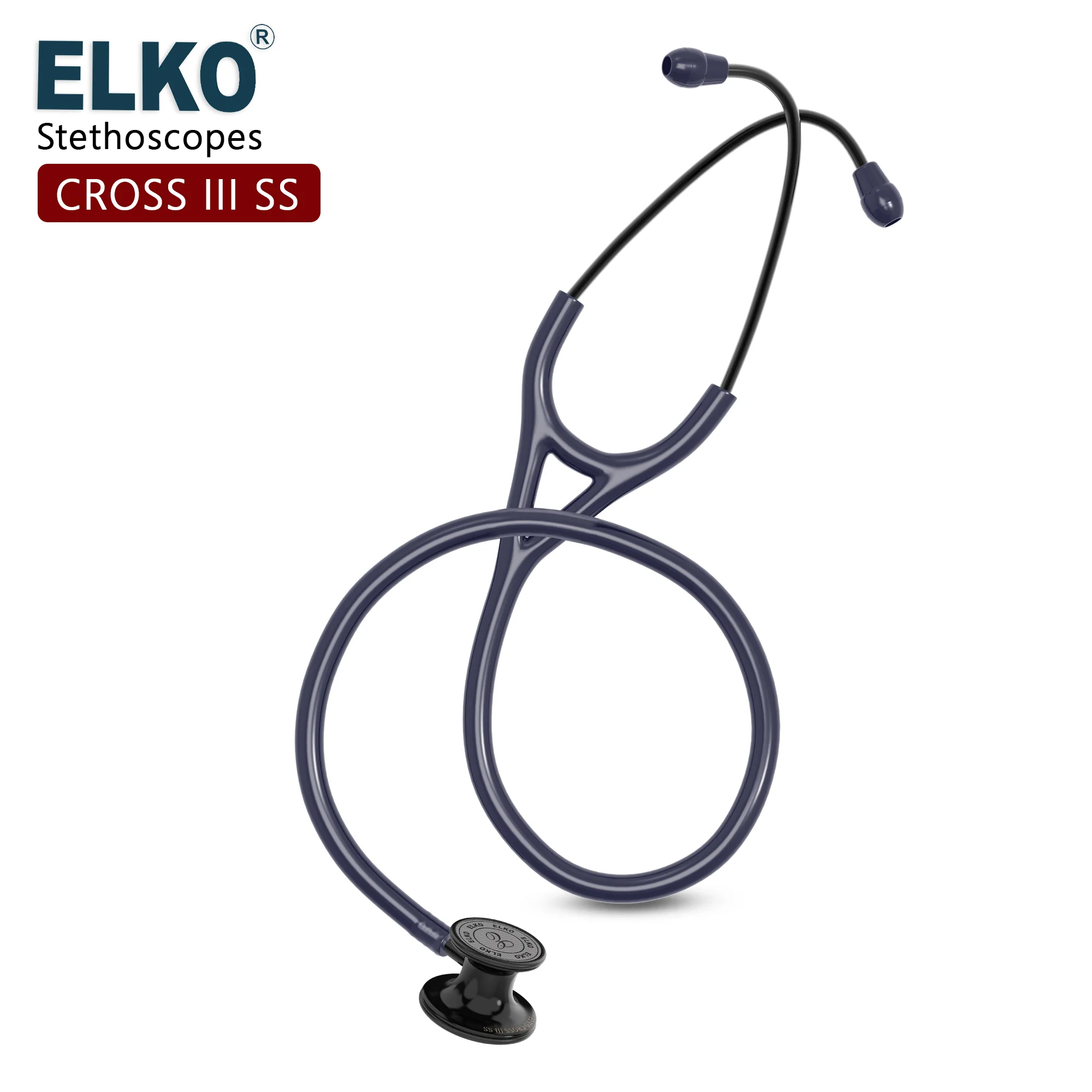 ELKO CROSS III SS Stainless Steel Stethoscope - Black Edition - Image 12