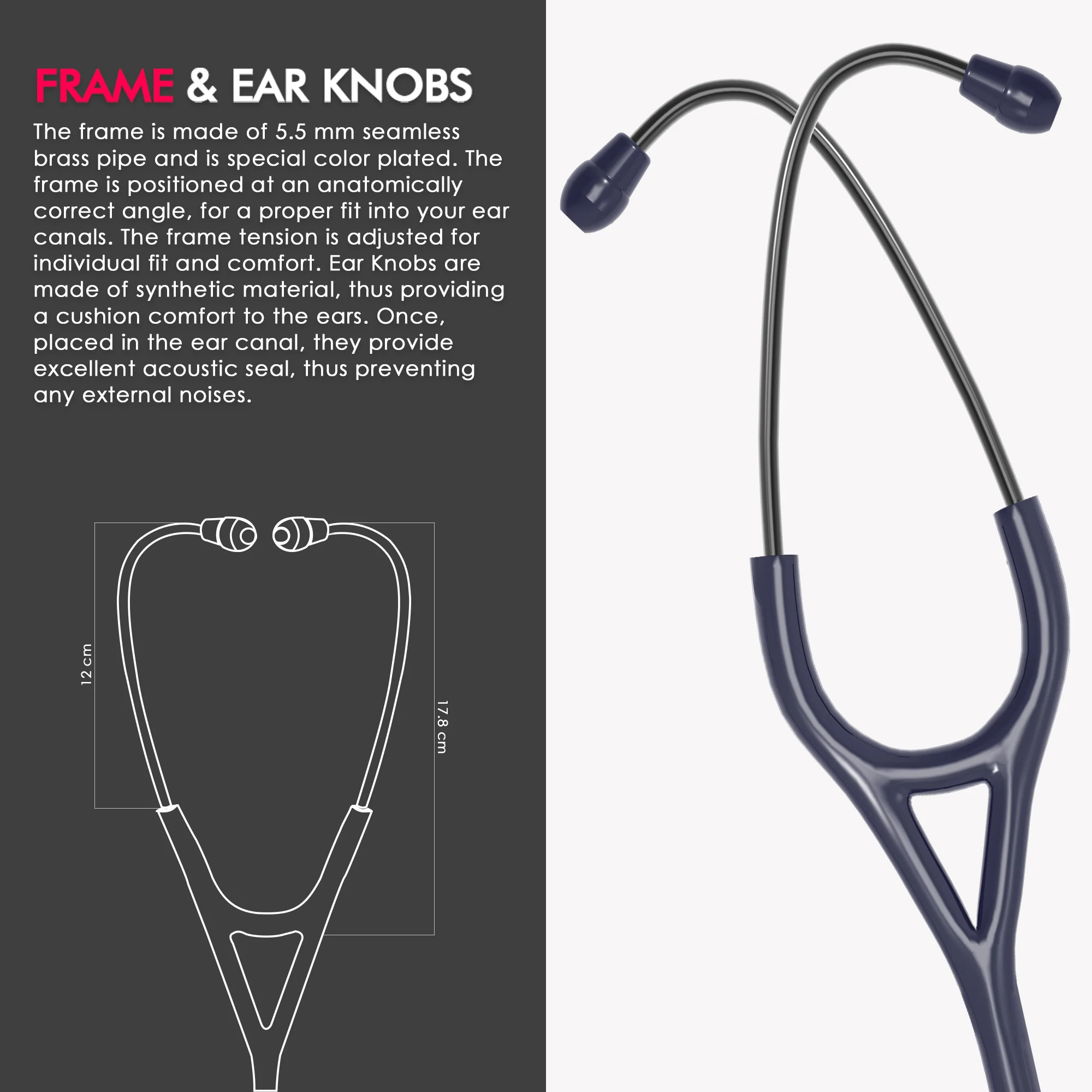 ELKO CROSS III SS Stainless Steel Stethoscope - Black Edition - Image 13