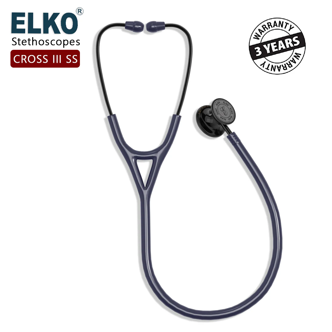 ELKO CROSS III SS Stainless Steel Stethoscope - Black Edition - Image 16