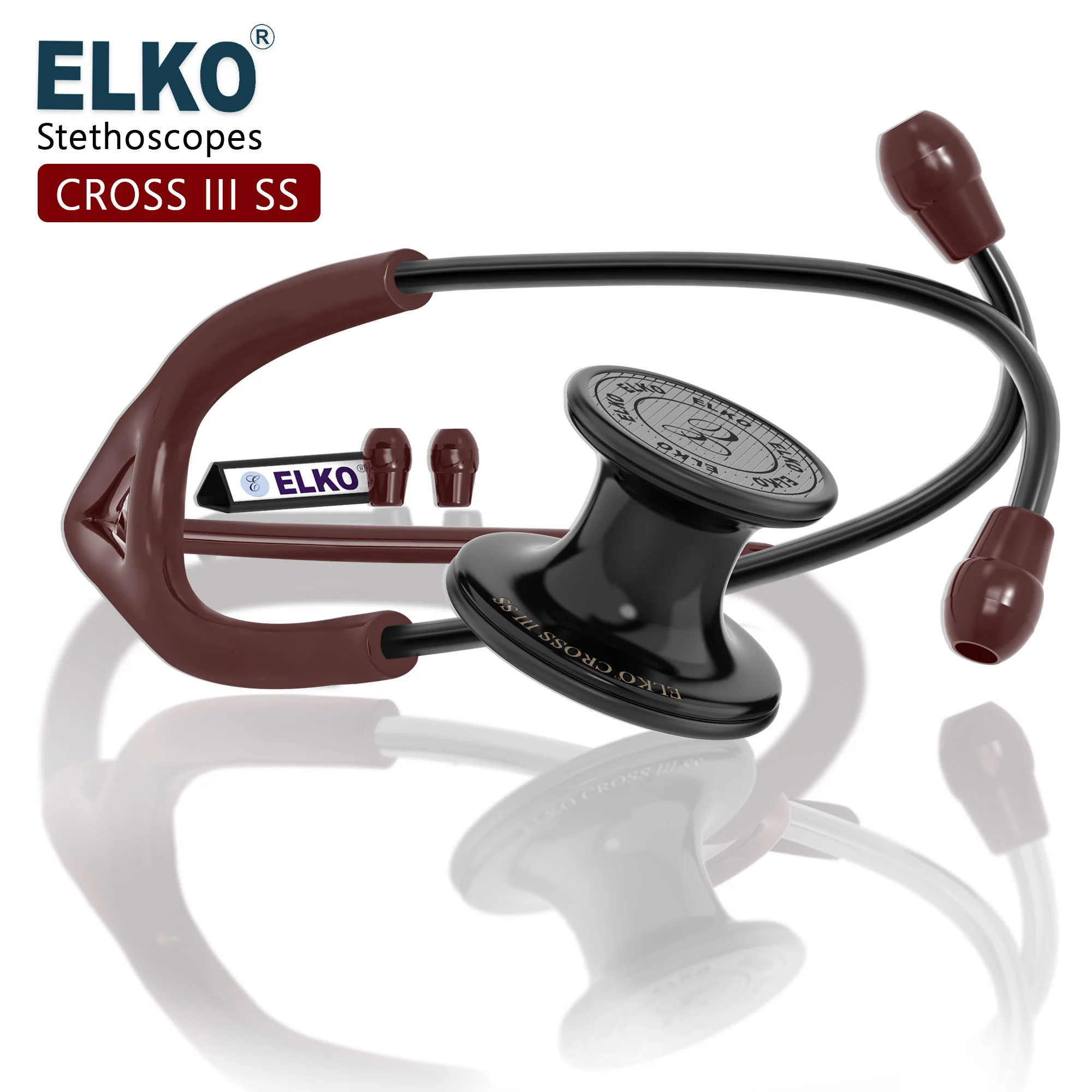 ELKO CROSS III SS Stainless Steel Stethoscope - Black Edition - Image 19