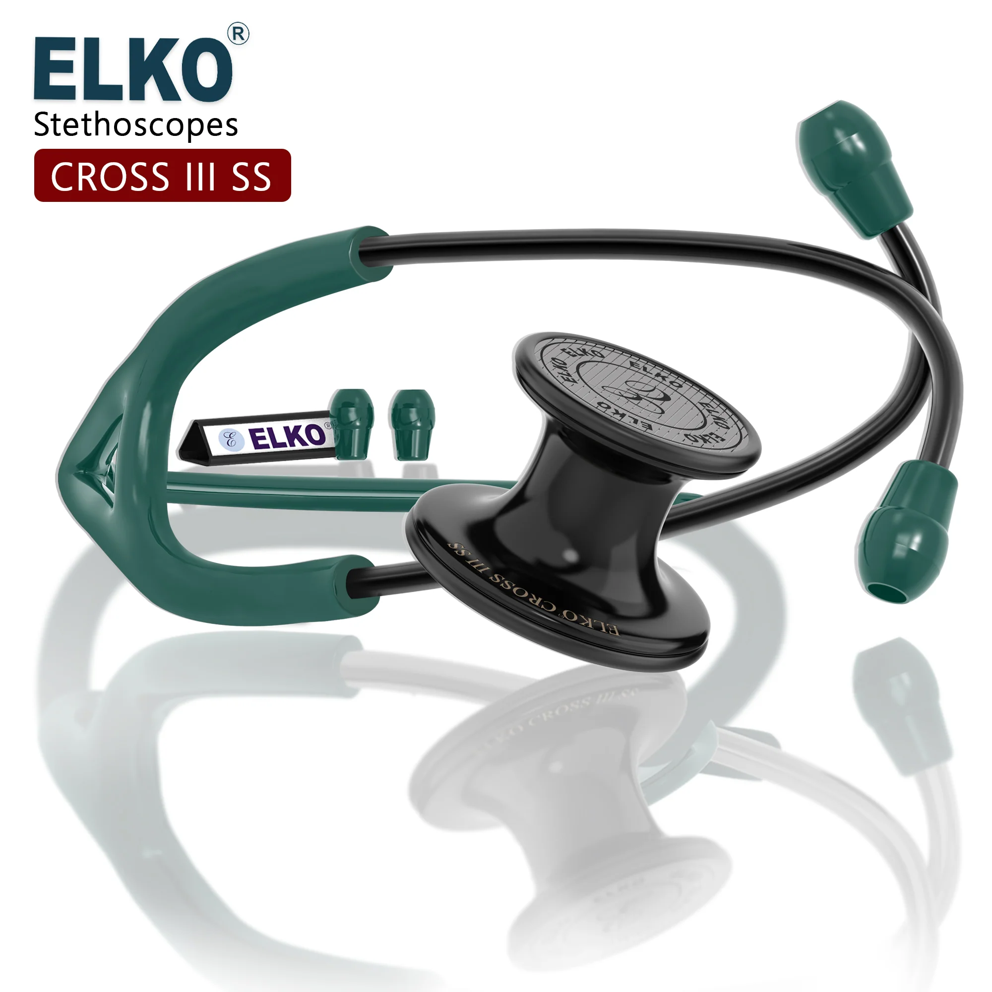 ELKO CROSS III SS Stainless Steel Stethoscope - Black Edition - Image 27