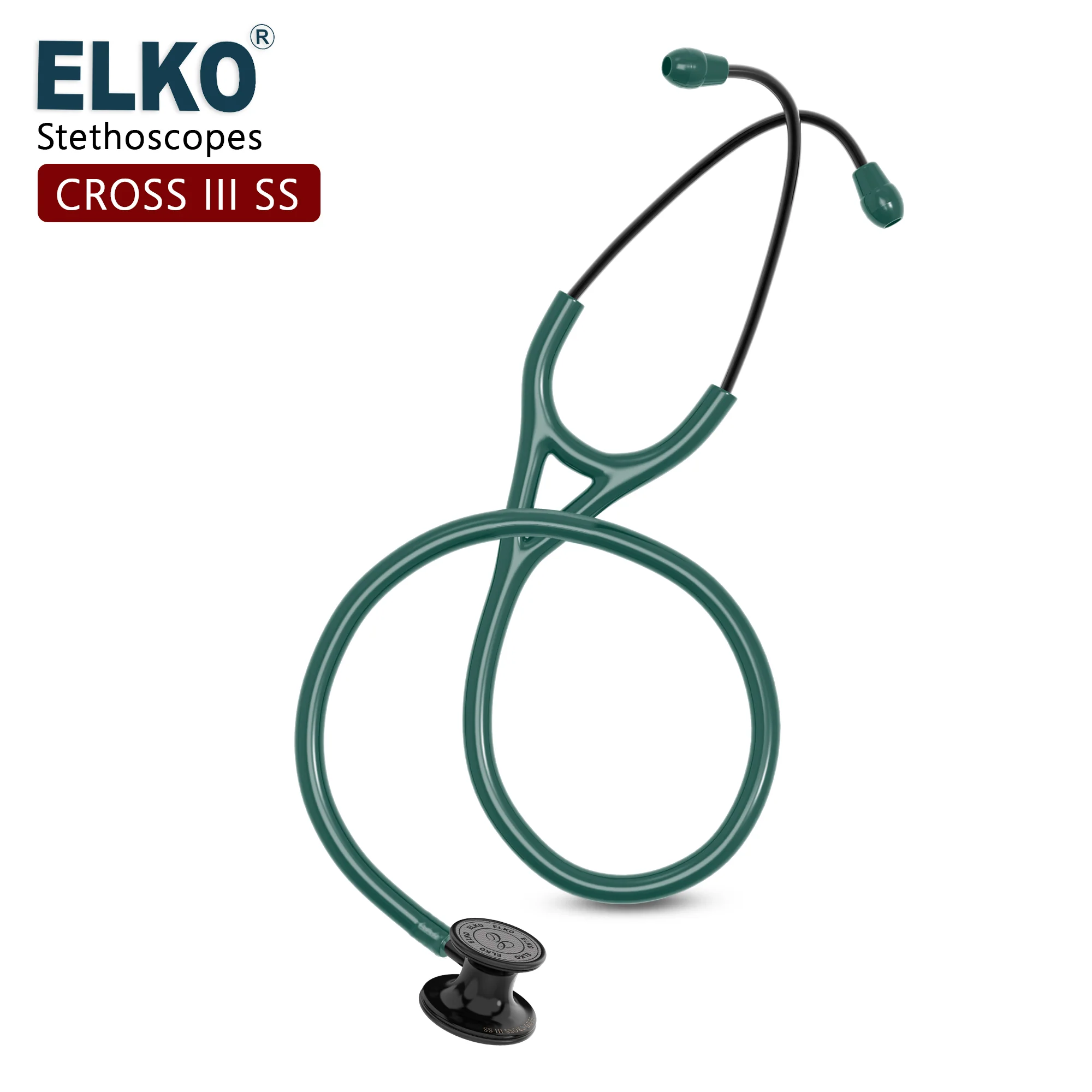 ELKO CROSS III SS Stainless Steel Stethoscope - Black Edition - Image 29