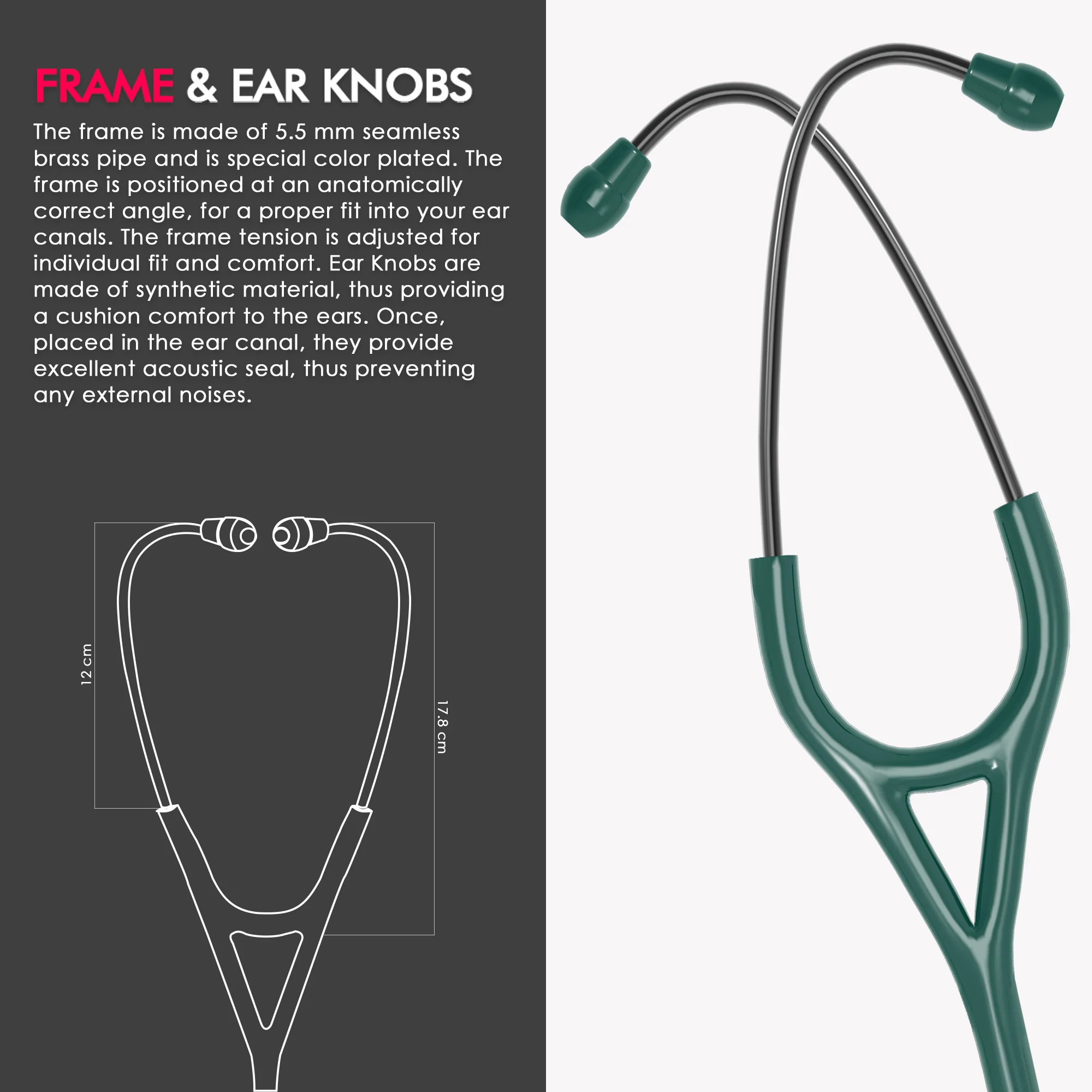 ELKO CROSS III SS Stainless Steel Stethoscope - Black Edition - Image 30