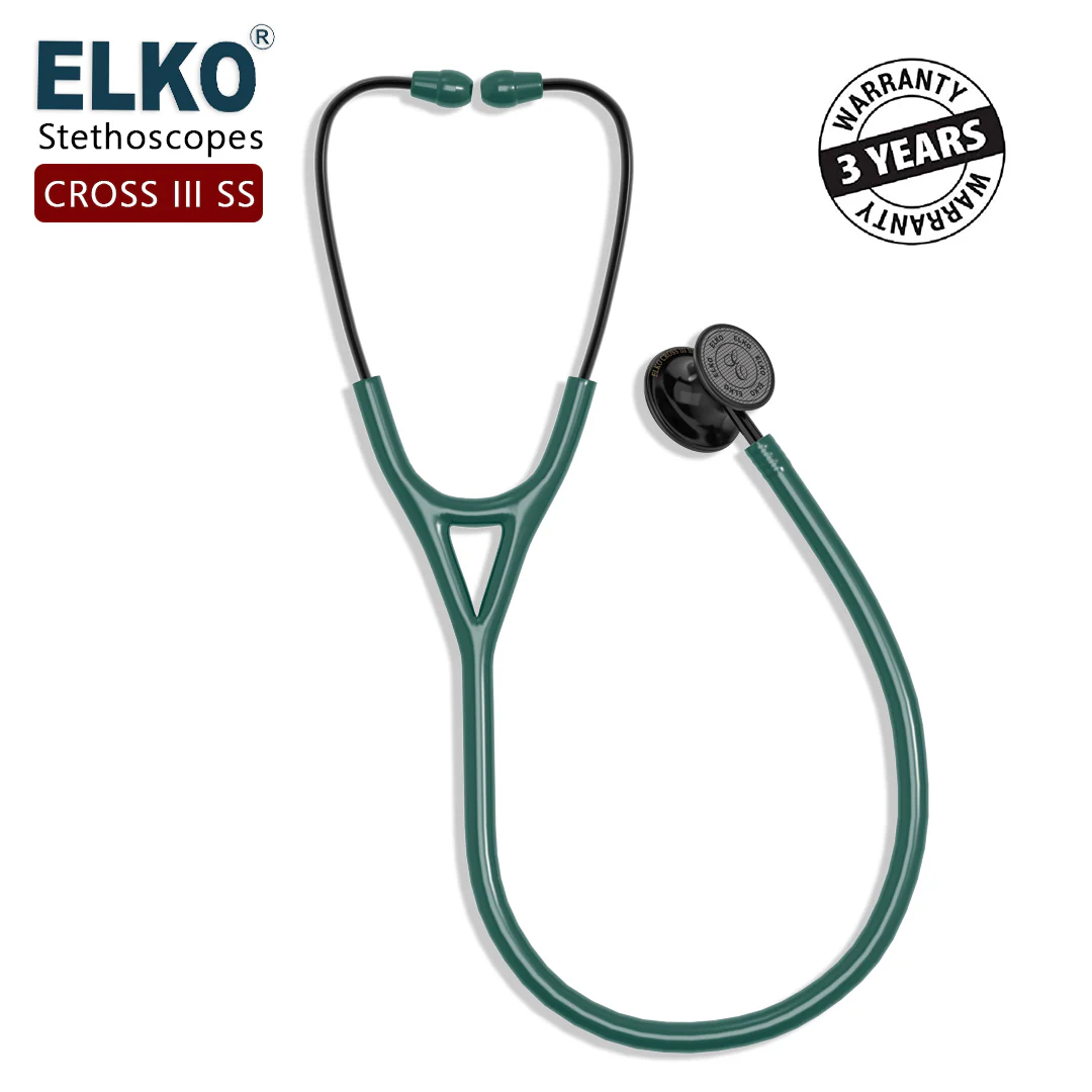 ELKO CROSS III SS Stainless Steel Stethoscope - Black Edition - Image 32