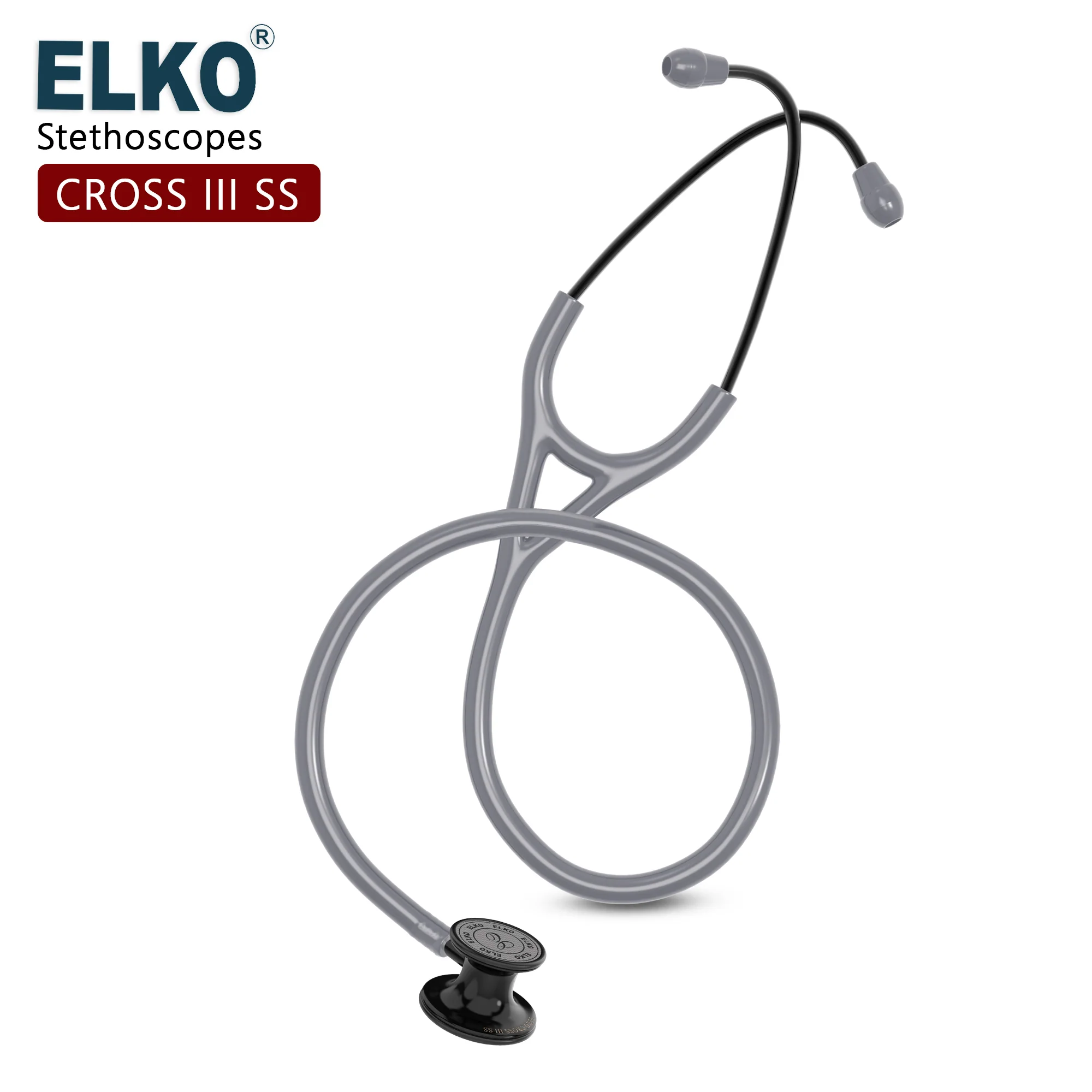 ELKO CROSS III SS Stainless Steel Stethoscope - Black Edition - Image 36