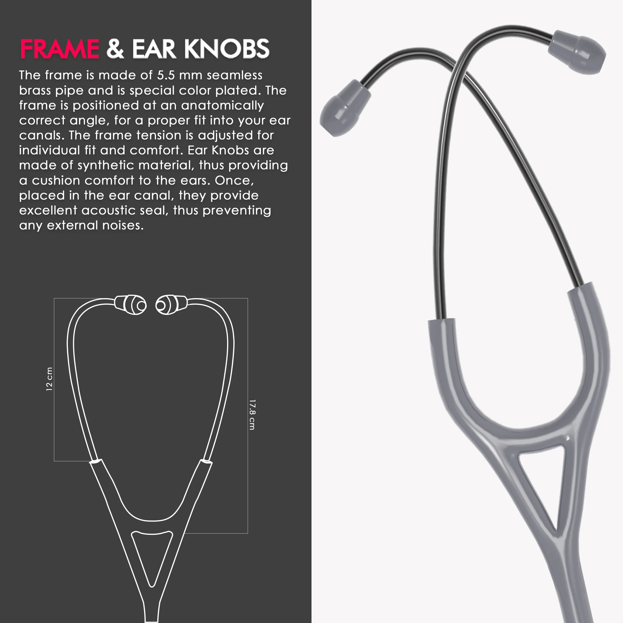 ELKO CROSS III SS Stainless Steel Stethoscope - Black Edition - Image 37
