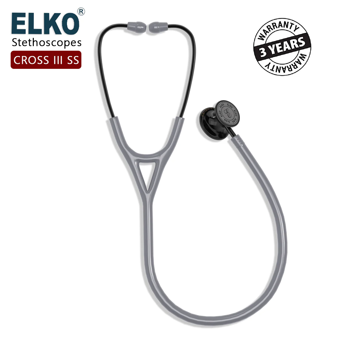 ELKO CROSS III SS Stainless Steel Stethoscope - Black Edition - Image 40