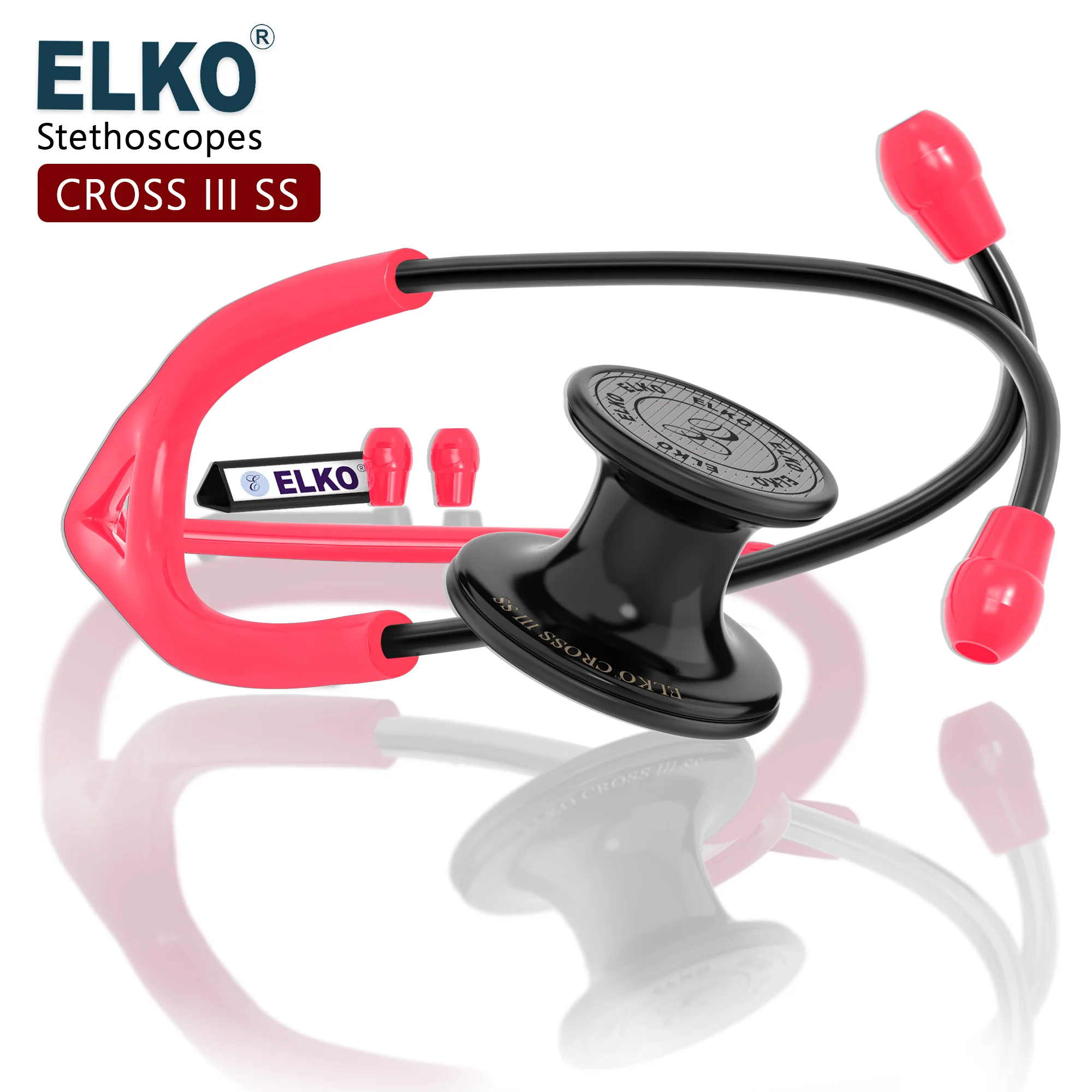ELKO CROSS III SS Stainless Steel Stethoscope - Black Edition - Image 43