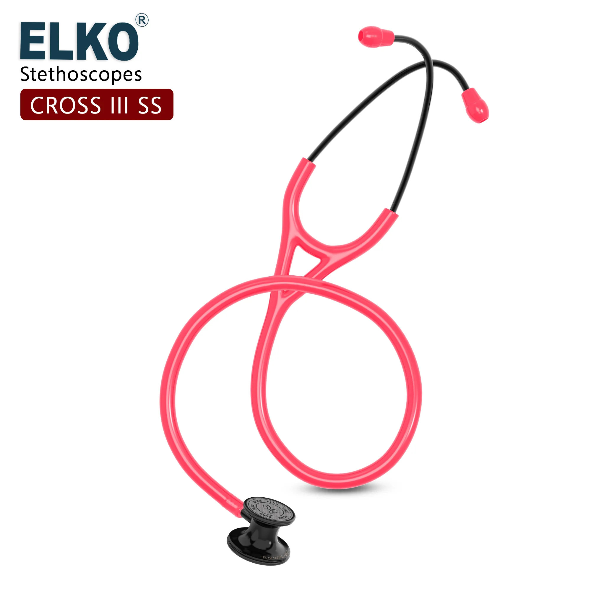 ELKO CROSS III SS Stainless Steel Stethoscope - Black Edition - Image 44