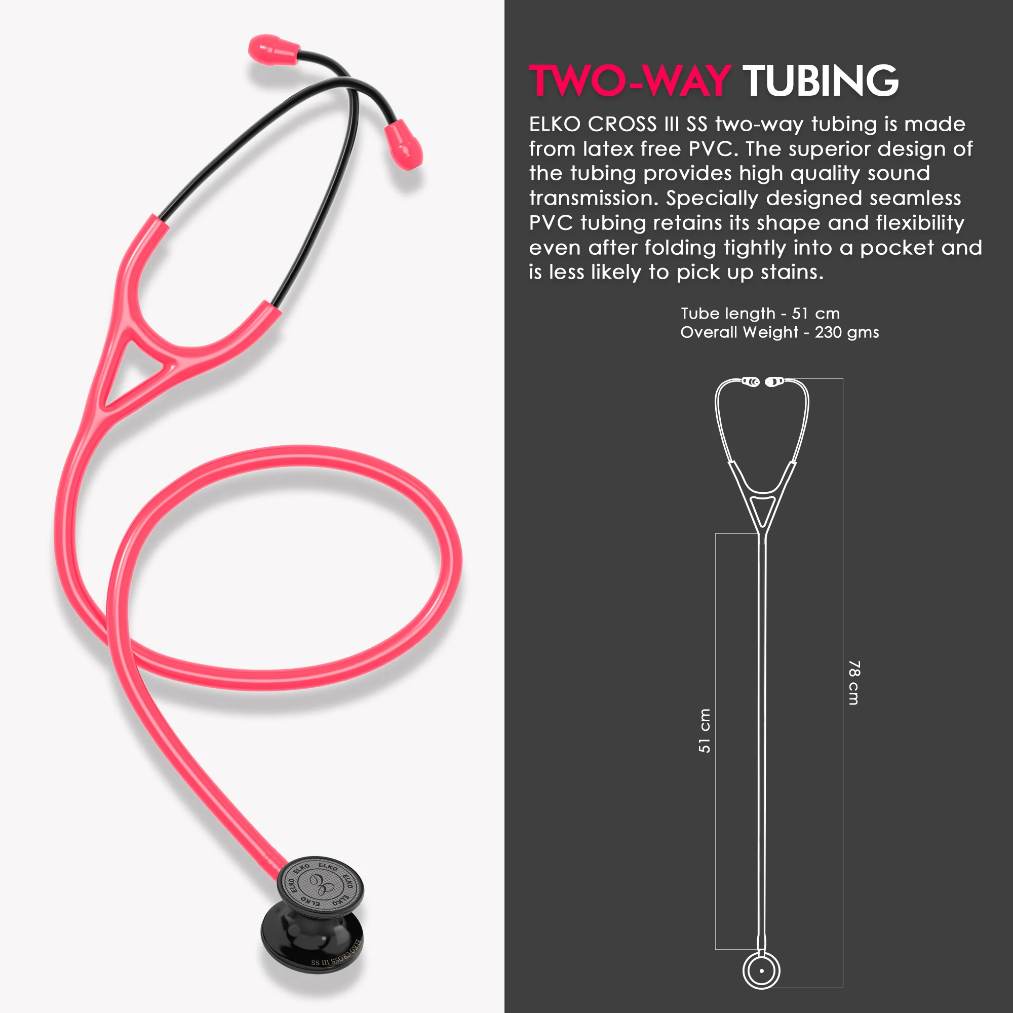 ELKO CROSS III SS Stainless Steel Stethoscope - Black Edition - Image 47