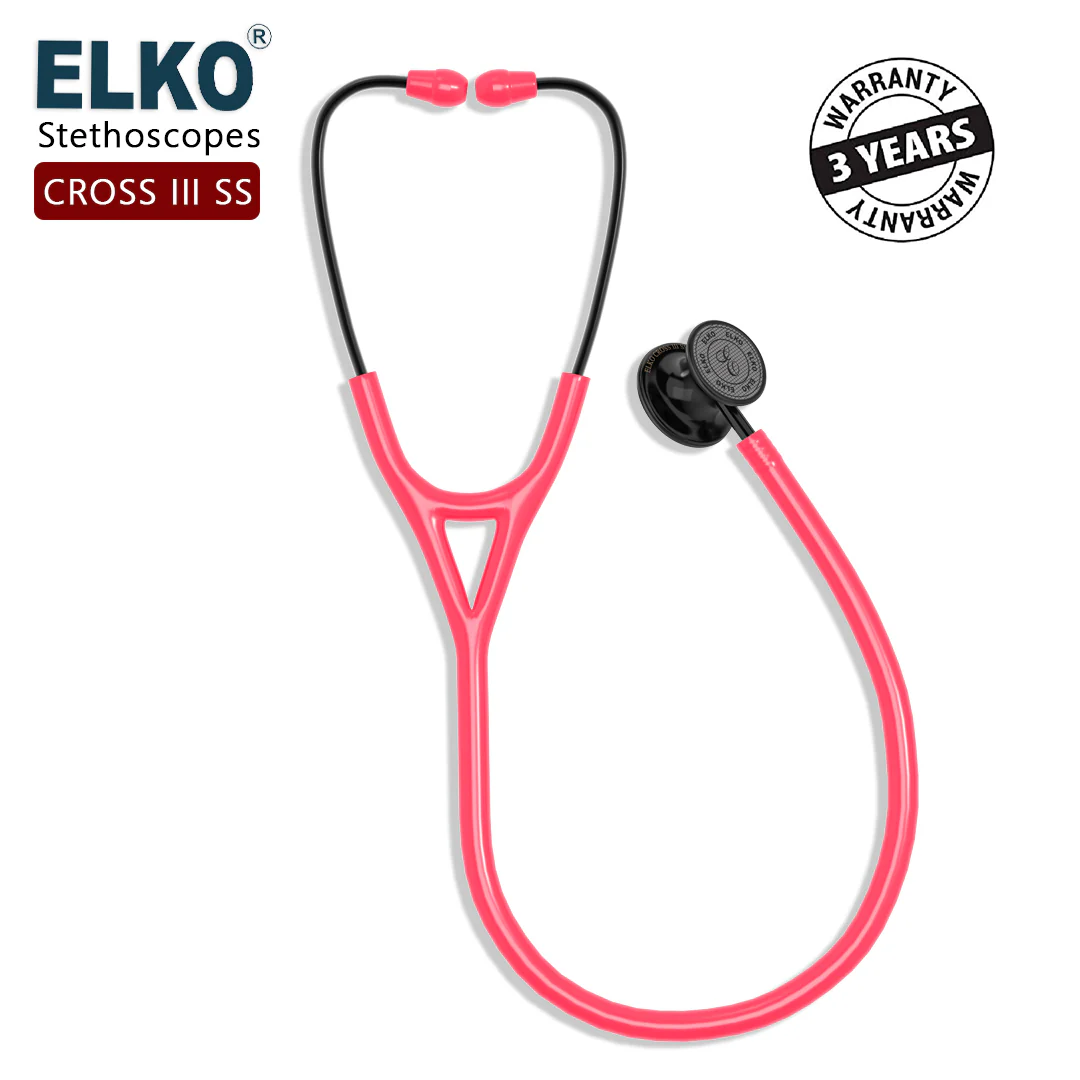 ELKO CROSS III SS Stainless Steel Stethoscope - Black Edition - Image 48