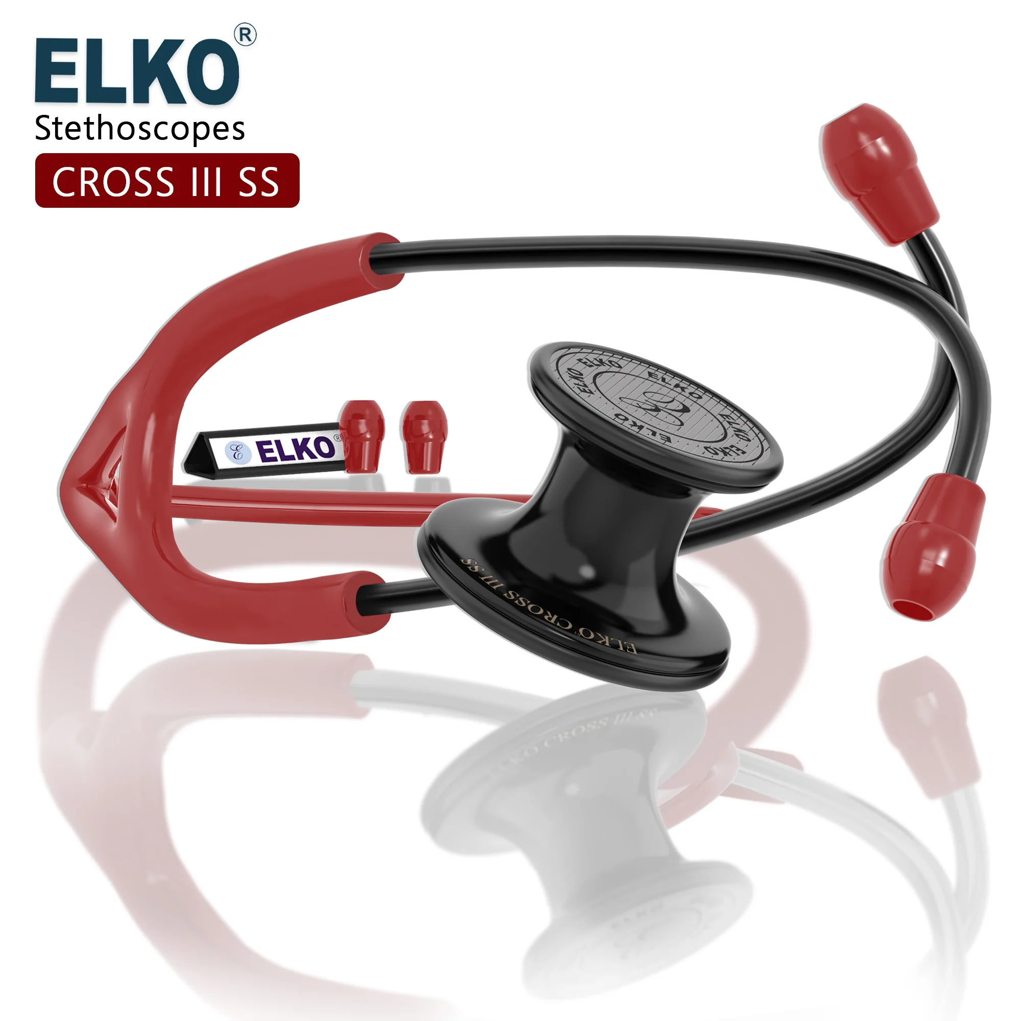 ELKO CROSS III SS Stainless Steel Stethoscope - Black Edition - Image 51