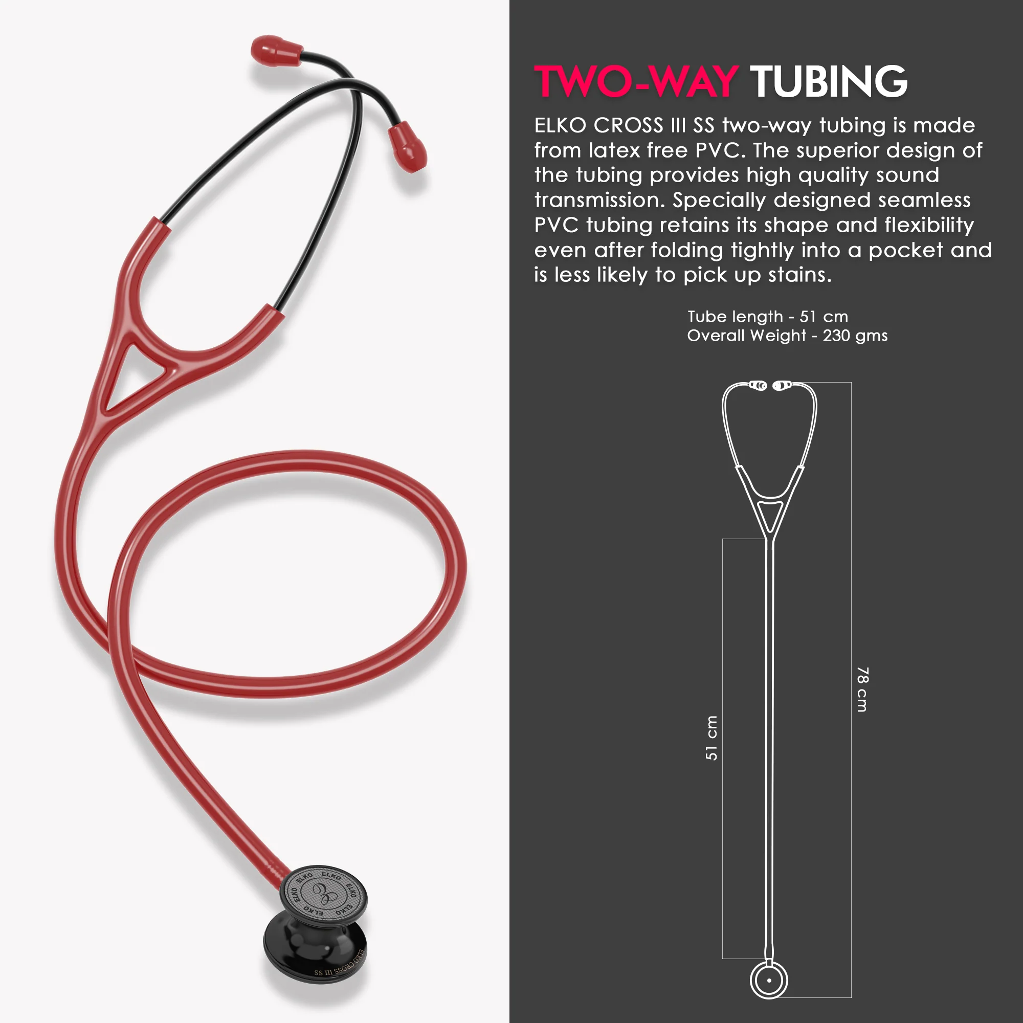 ELKO CROSS III SS Stainless Steel Stethoscope - Black Edition - Image 55