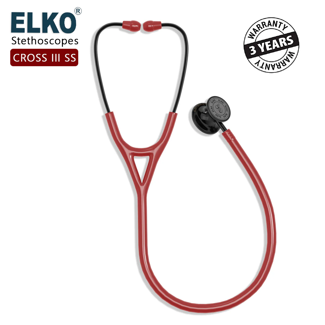 ELKO CROSS III SS Stainless Steel Stethoscope - Black Edition - Image 56
