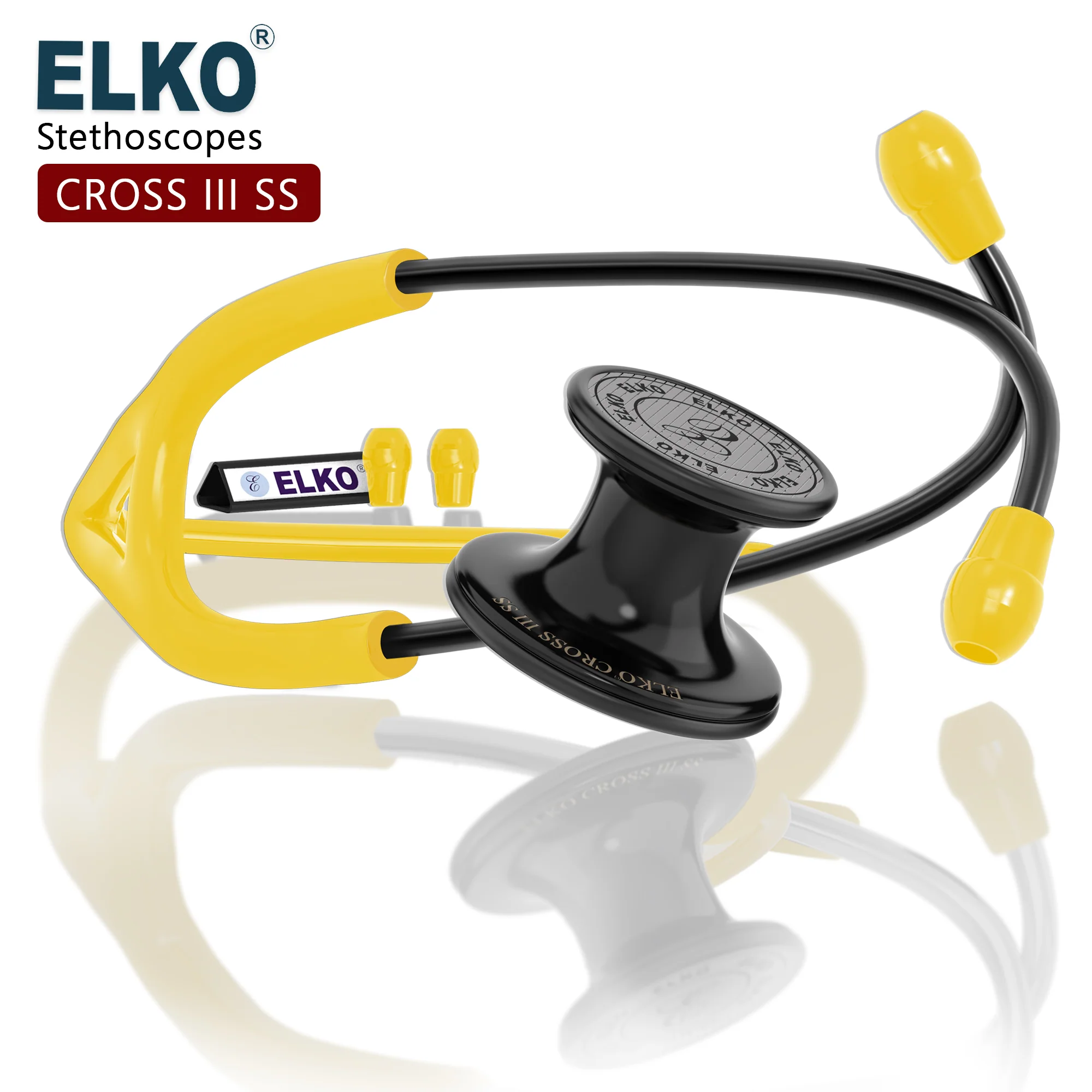 ELKO CROSS III SS Stainless Steel Stethoscope - Black Edition - Image 59