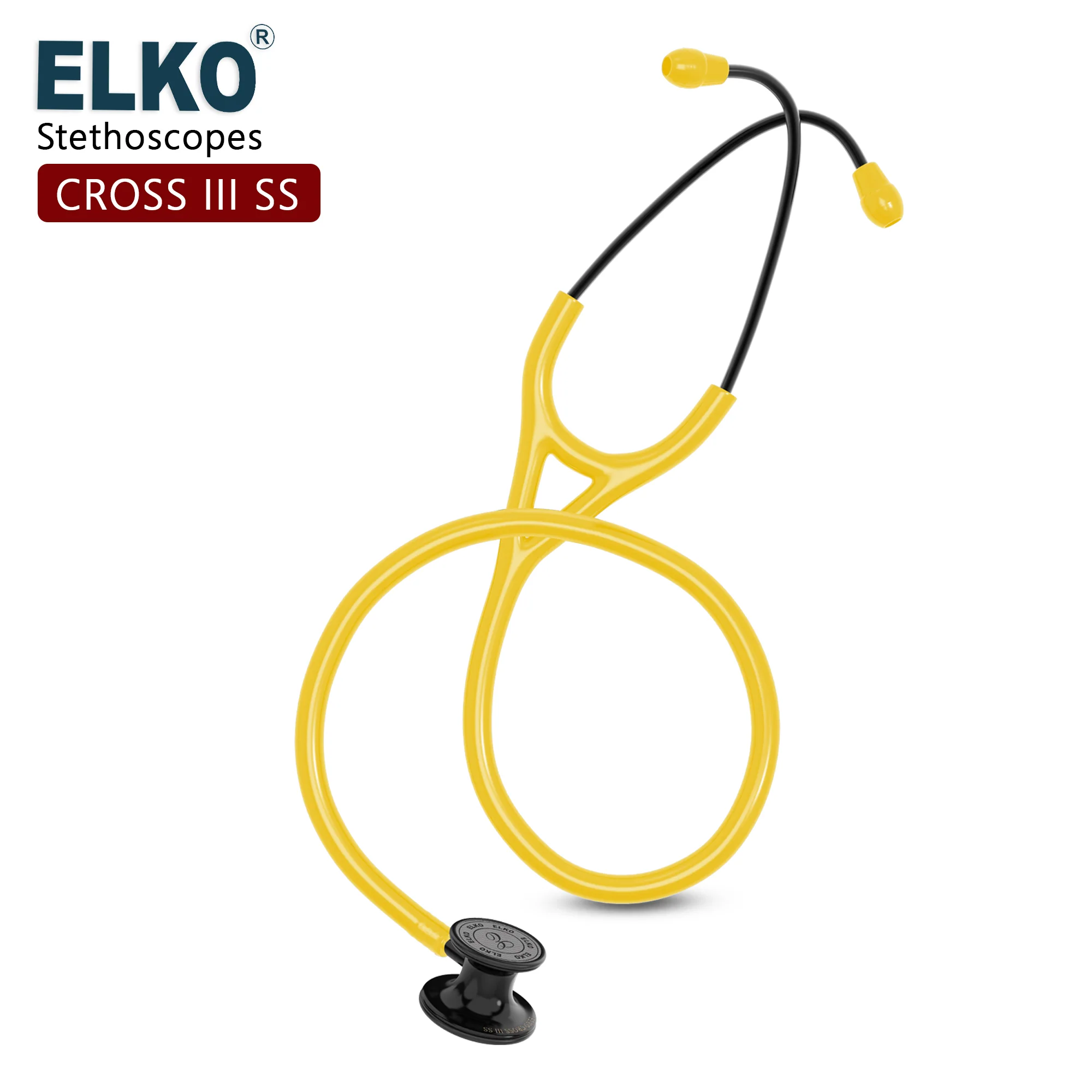 ELKO CROSS III SS Stainless Steel Stethoscope - Black Edition - Image 60