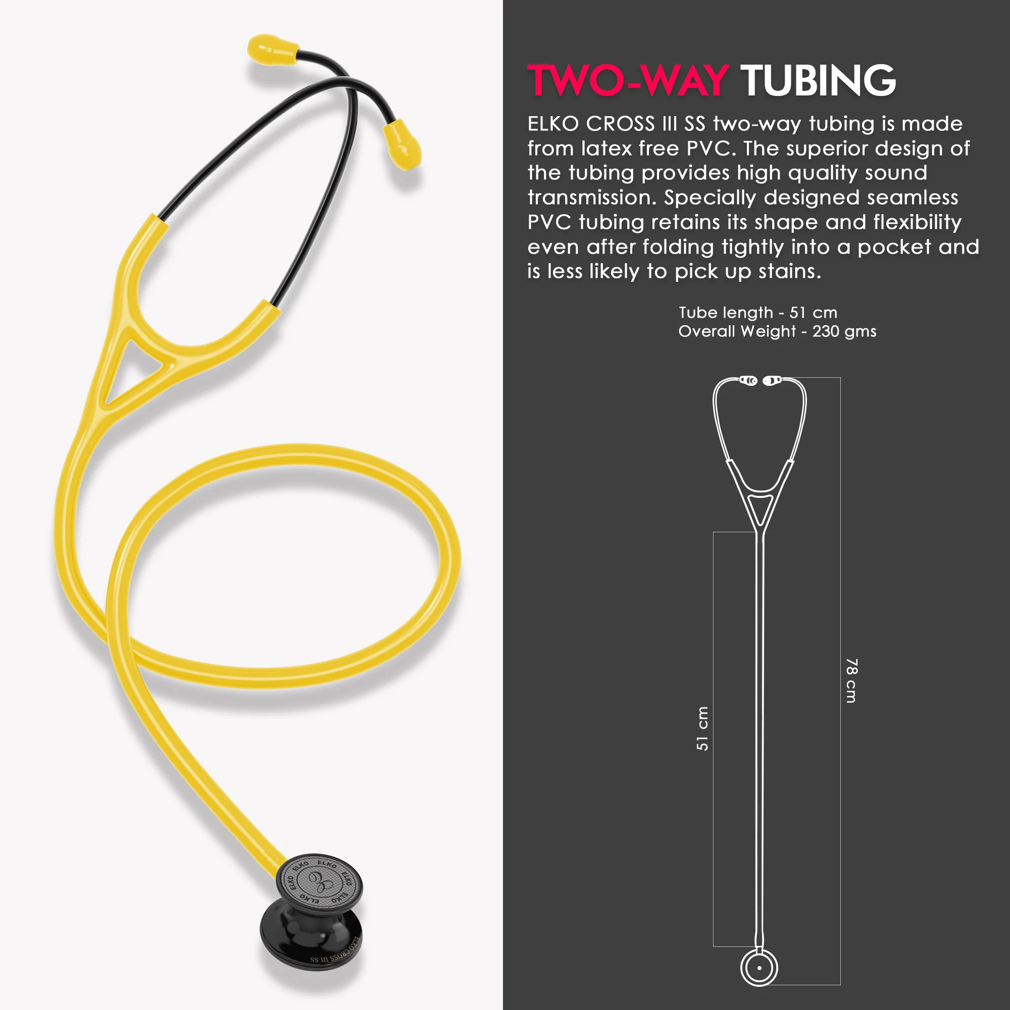 ELKO CROSS III SS Stainless Steel Stethoscope - Black Edition - Image 63