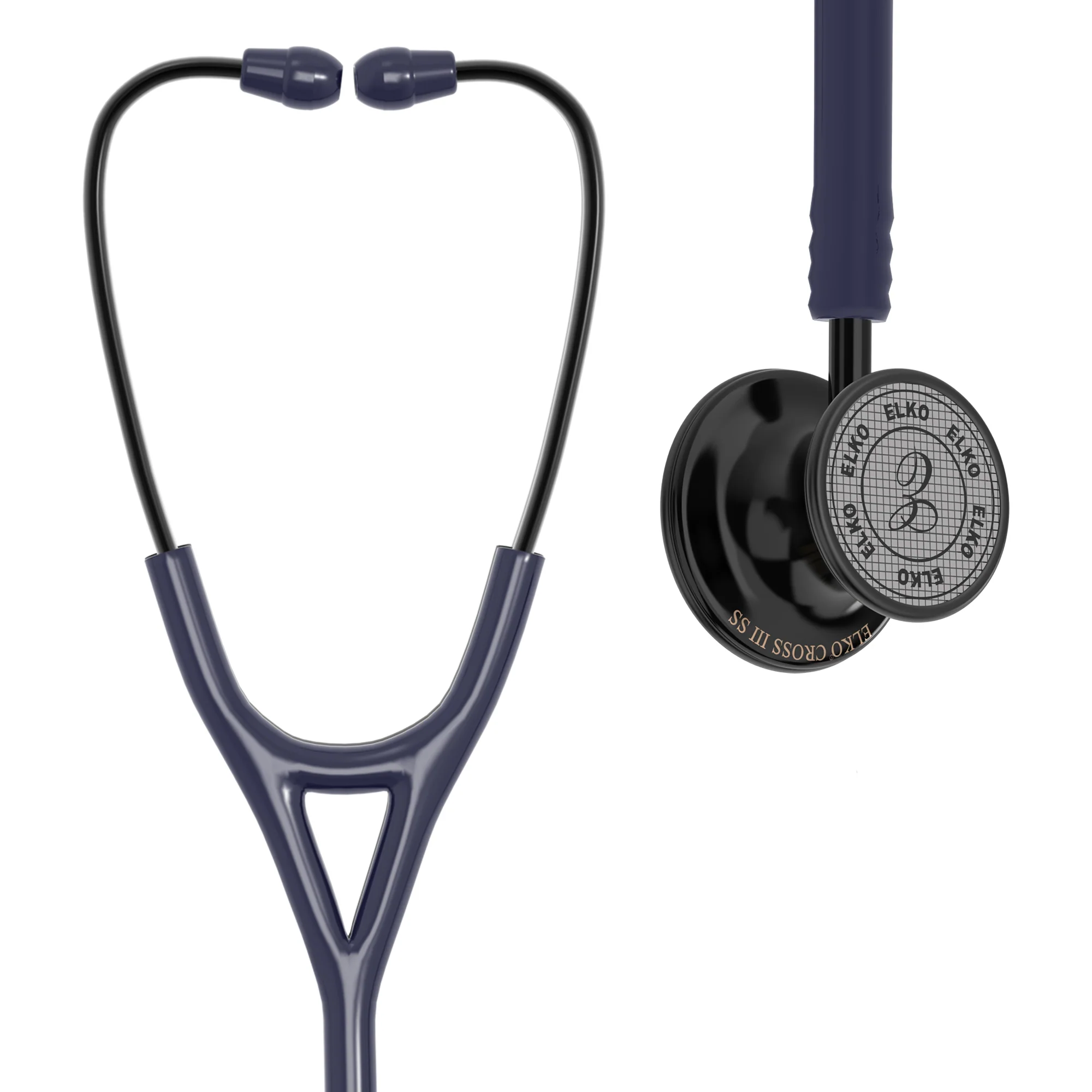 ELKO CROSS III SS Stainless Steel Stethoscope - Black Edition - Image 8