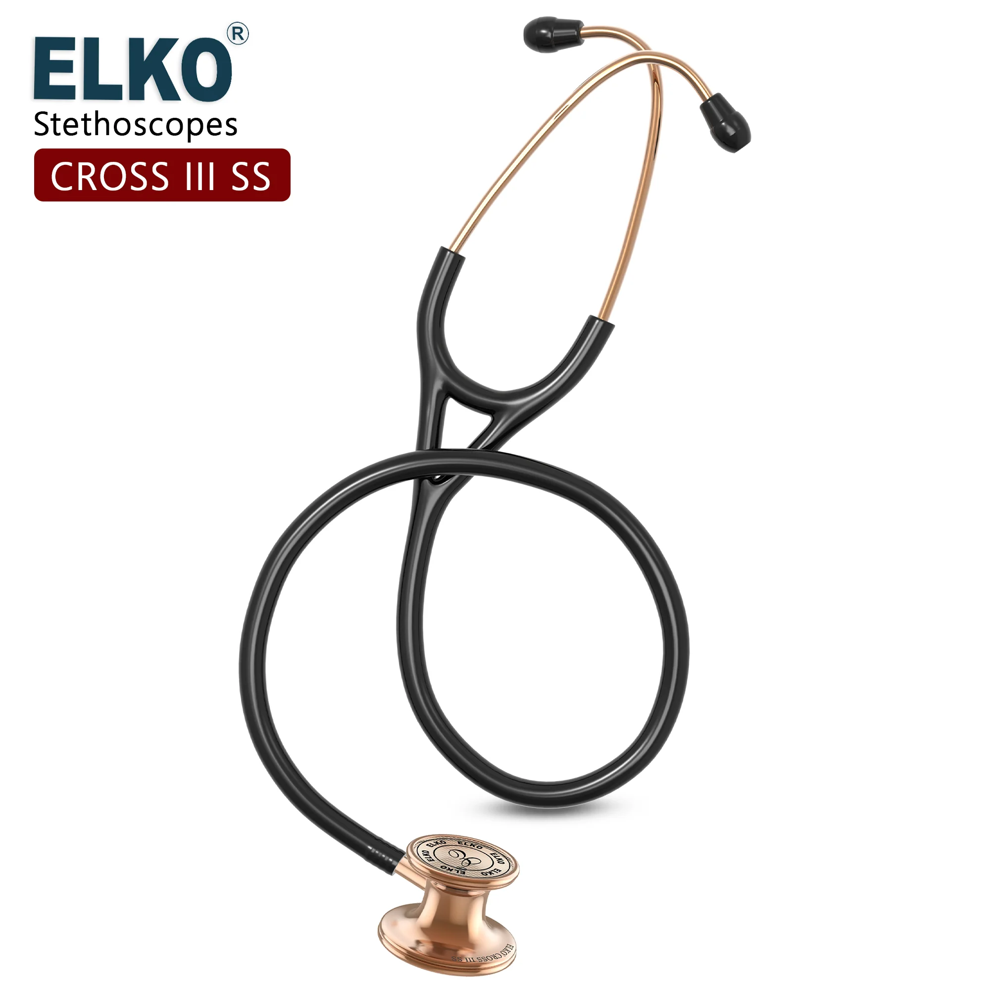 ELKO CROSS III SS Stainless Steel Stethoscope - Rose Gold - Image 12