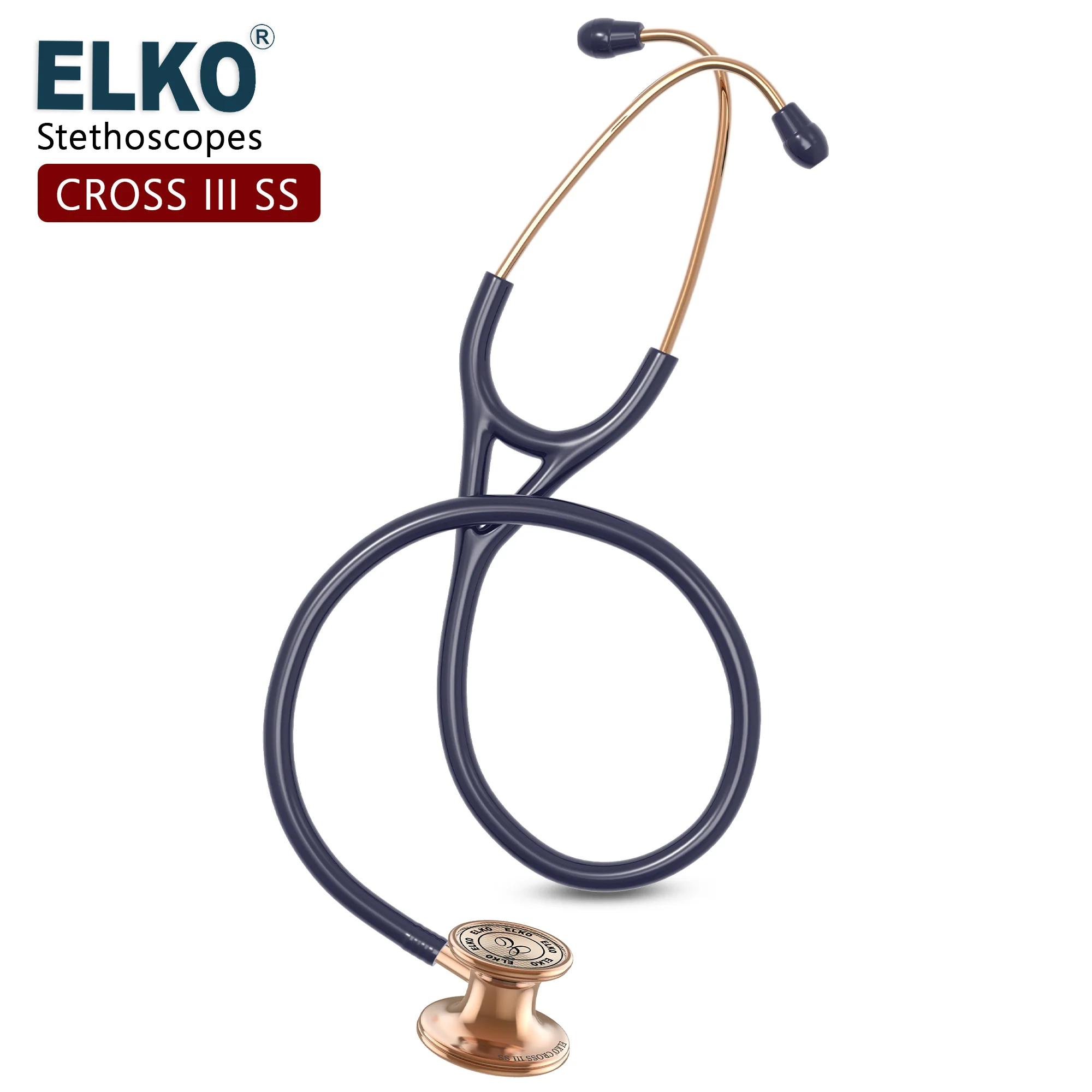 ELKO CROSS III SS Stainless Steel Stethoscope - Rose Gold - Image 20