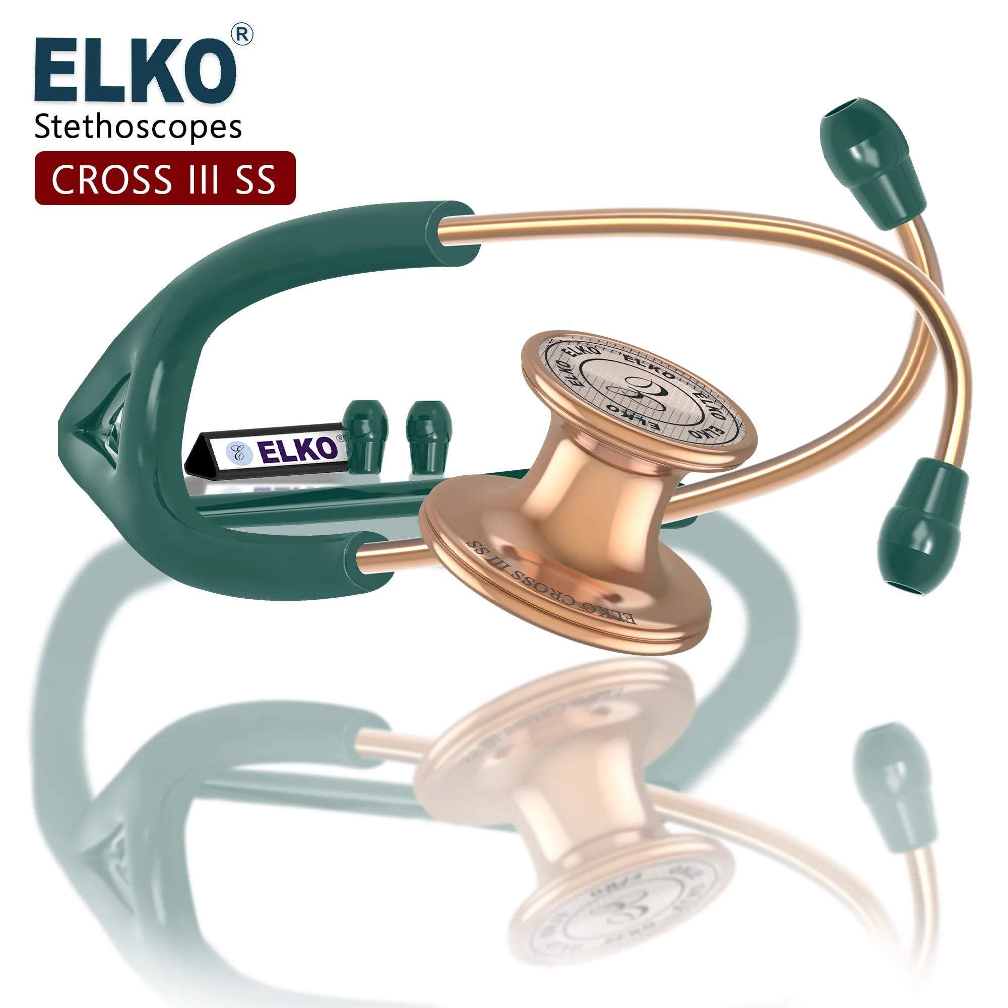 ELKO CROSS III SS Stainless Steel Stethoscope - Rose Gold - Image 27