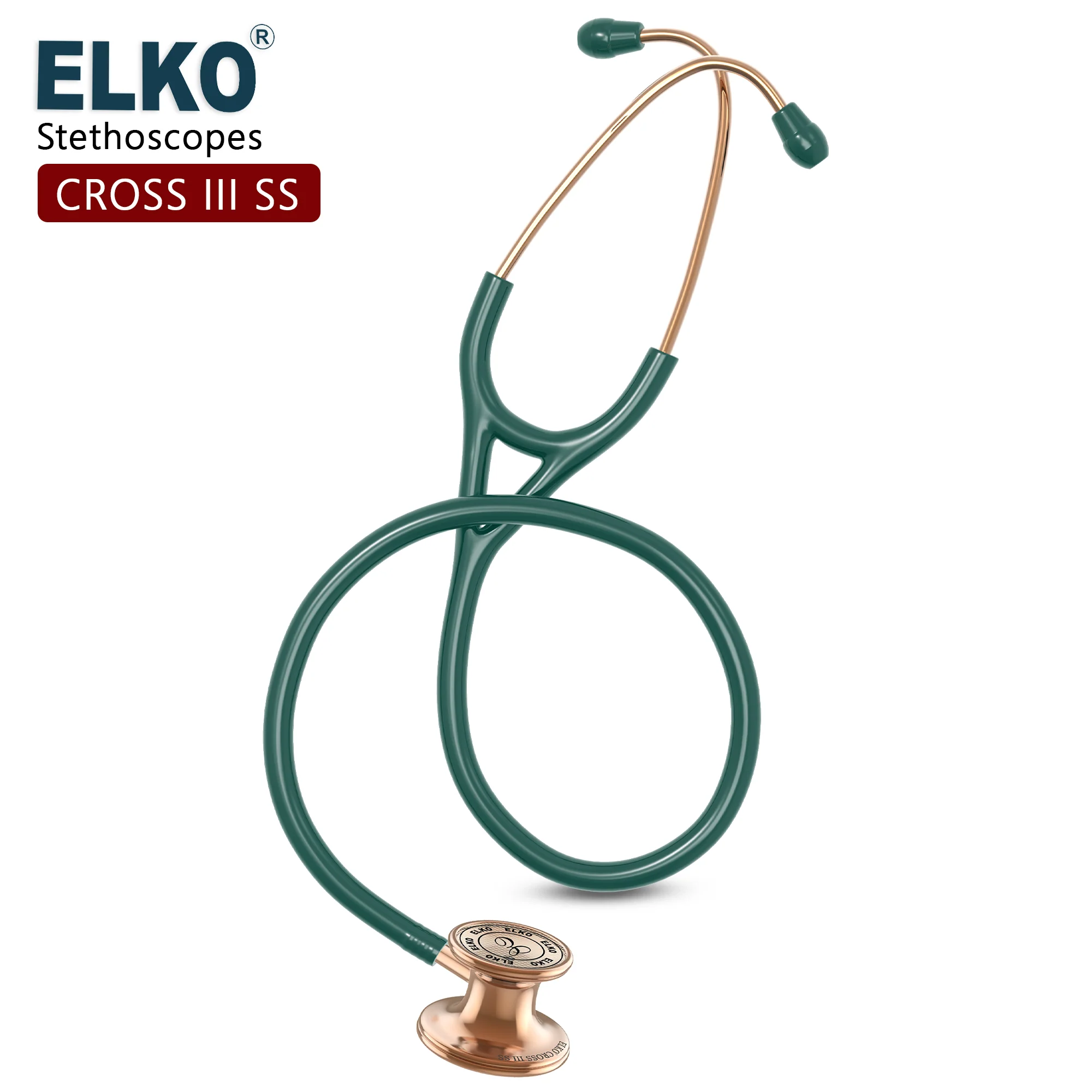 ELKO CROSS III SS Stainless Steel Stethoscope - Rose Gold - Image 28