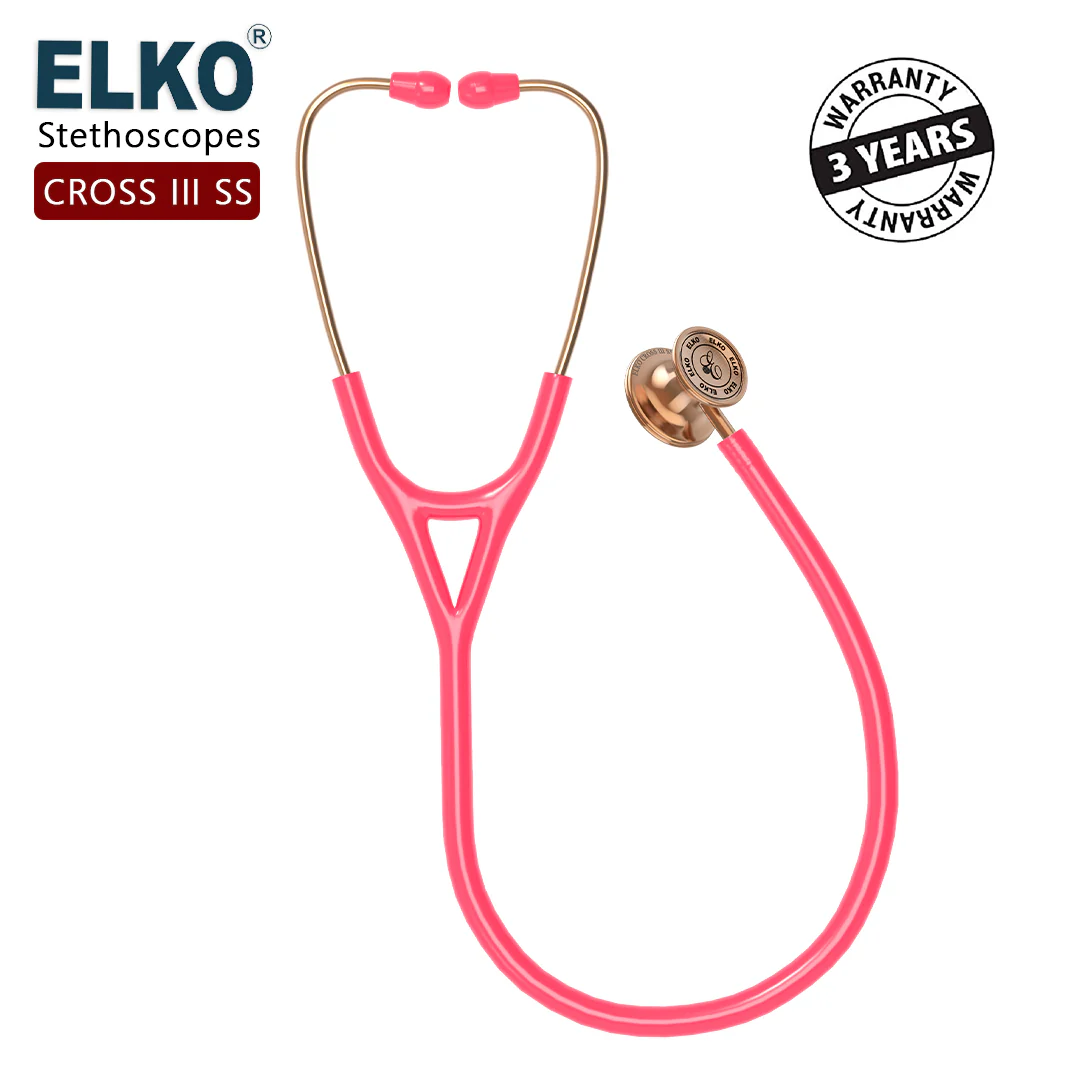 ELKO CROSS III SS Stainless Steel Stethoscope - Rose Gold - Image 49