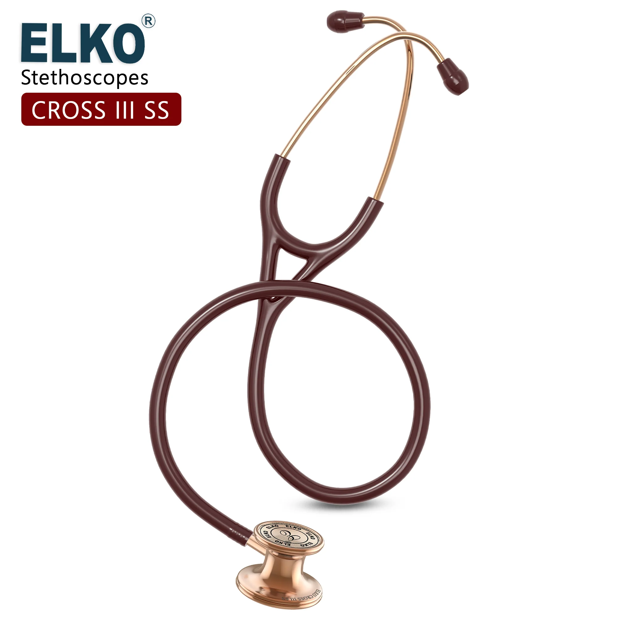 ELKO CROSS III SS Stainless Steel Stethoscope - Rose Gold - Image 5