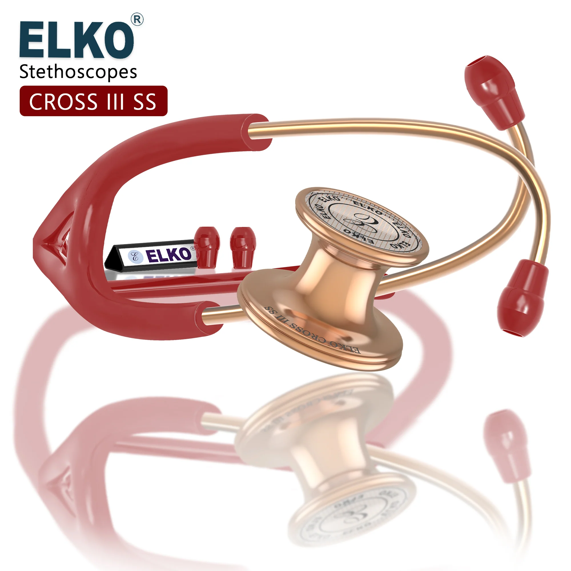 ELKO CROSS III SS Stainless Steel Stethoscope - Rose Gold - Image 52