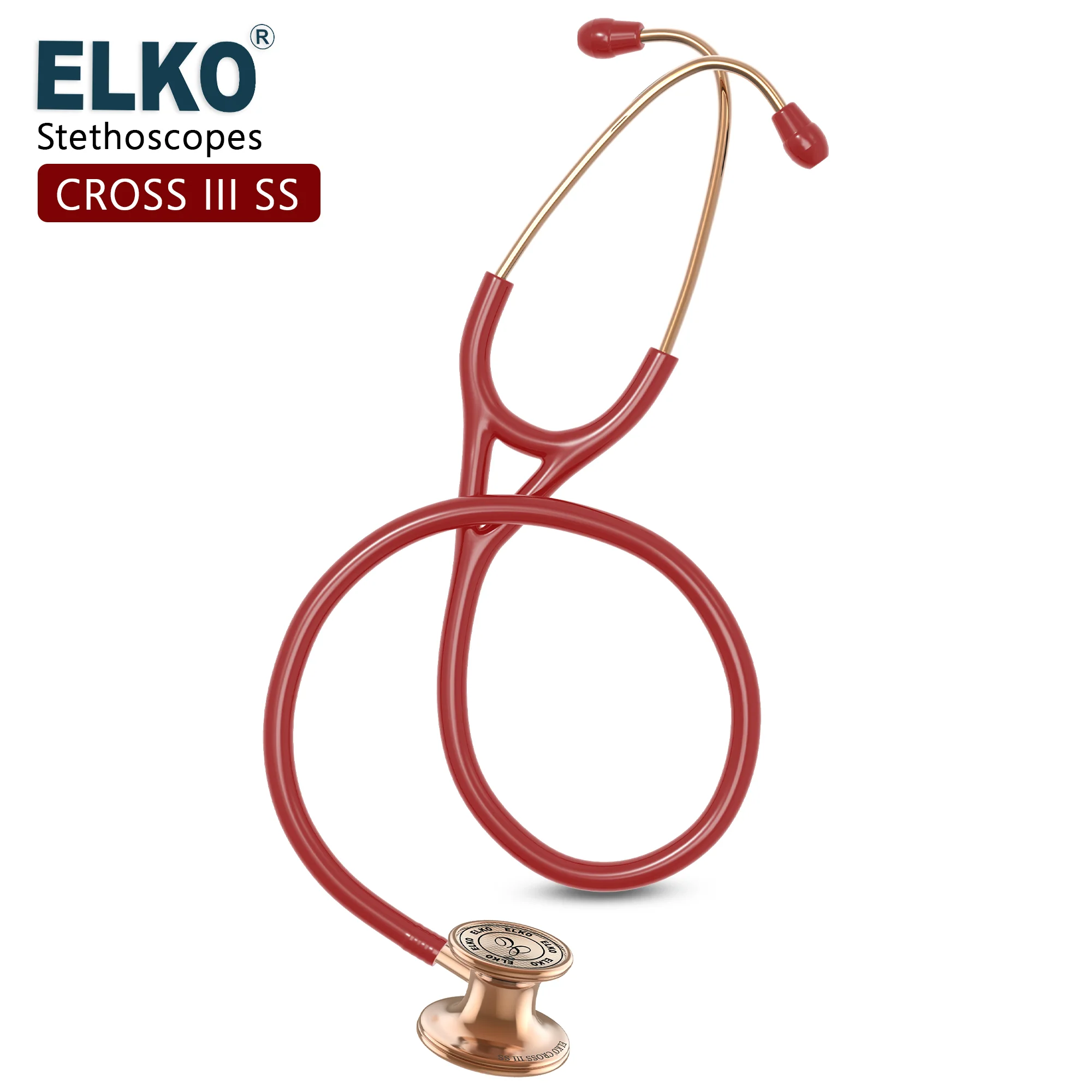 ELKO CROSS III SS Stainless Steel Stethoscope - Rose Gold - Image 53